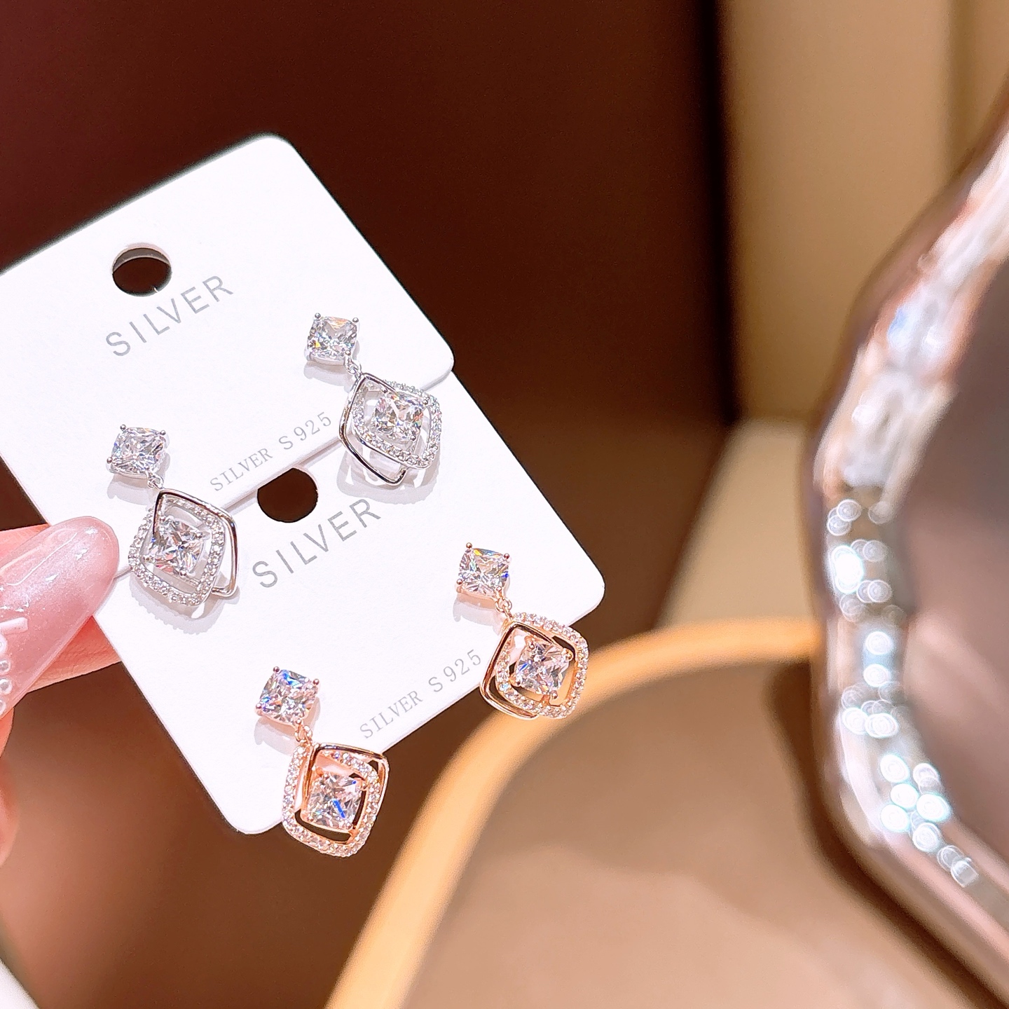 幻想的ニッケル無添加銀イヤリングシルバー 母の日