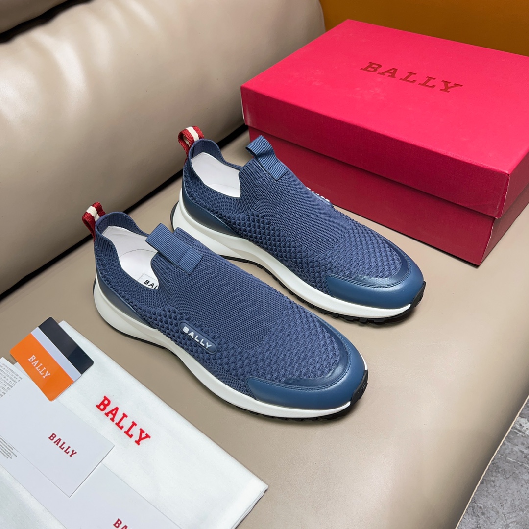“BALLY/Bali Spring Summer Recreational Shoes: Blue Modern Outline Series with Zoegel Shoe Pads”
