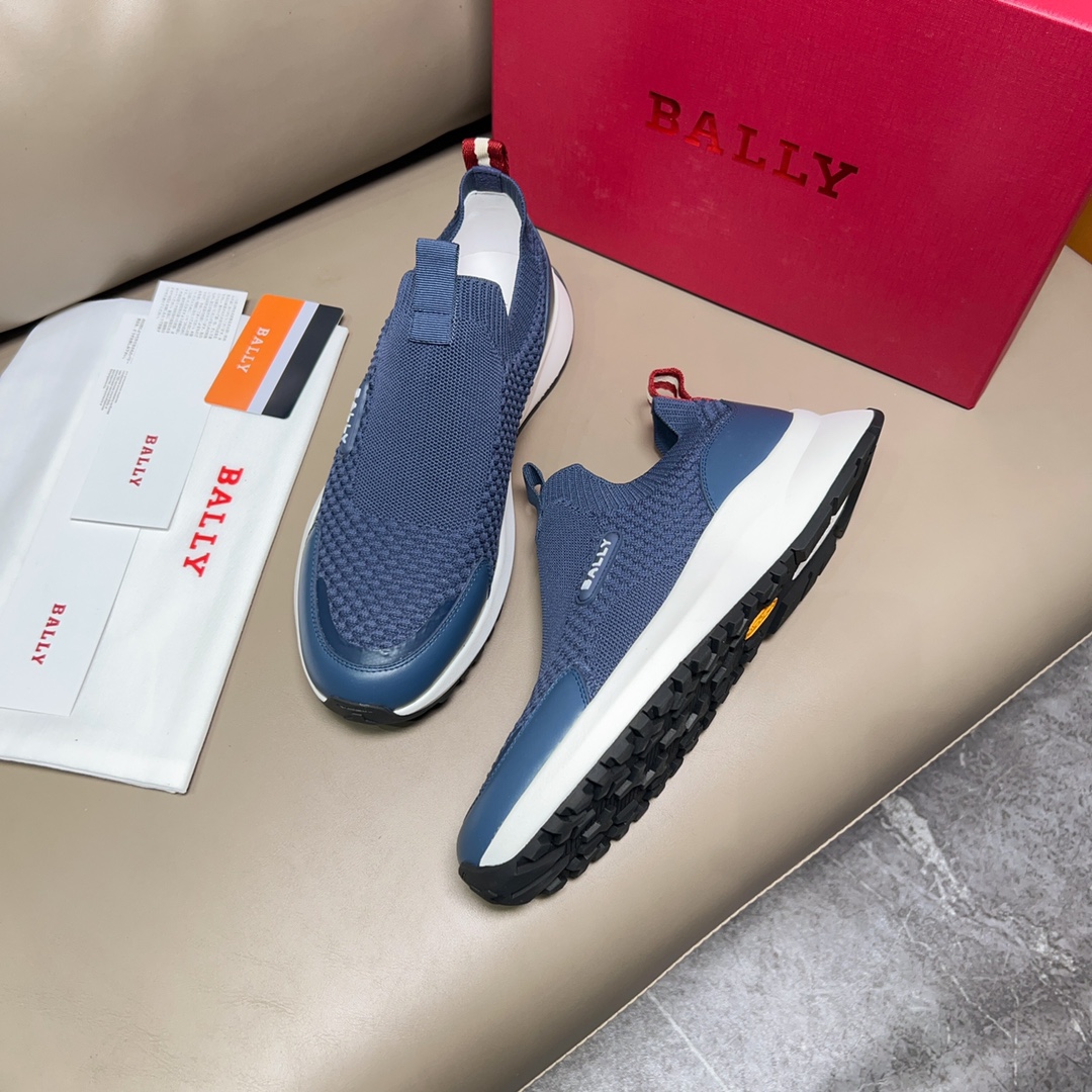 “BALLY/Bali Spring Summer Recreational Shoes: Blue Modern Outline Series with Zoegel Shoe Pads” - 图片 4