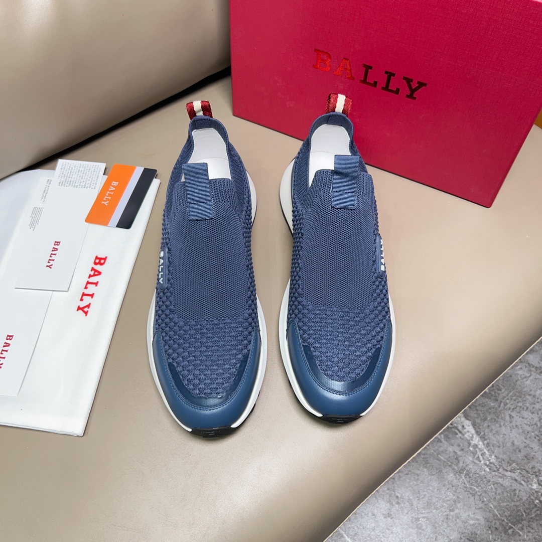 “BALLY/Bali Spring Summer Recreational Shoes: Blue Modern Outline Series with Zoegel Shoe Pads” - 图片 5
