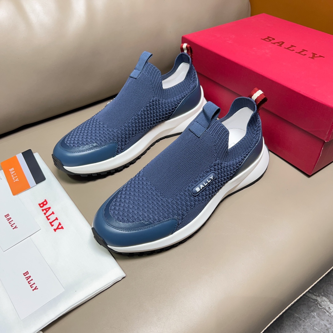 “BALLY/Bali Spring Summer Recreational Shoes: Blue Modern Outline Series with Zoegel Shoe Pads” - 图片 2