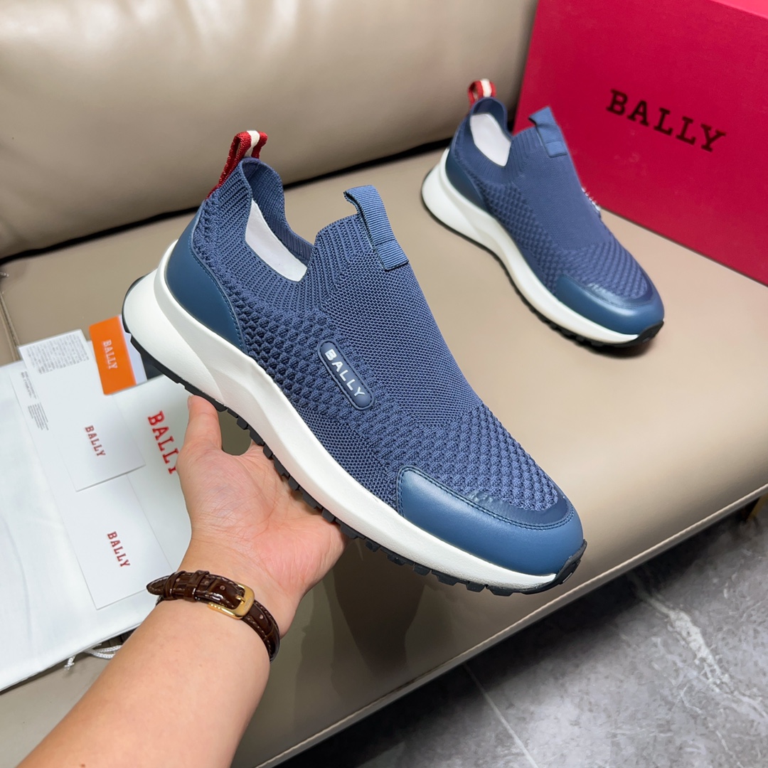 “BALLY/Bali Spring Summer Recreational Shoes: Blue Modern Outline Series with Zoegel Shoe Pads” - 图片 6