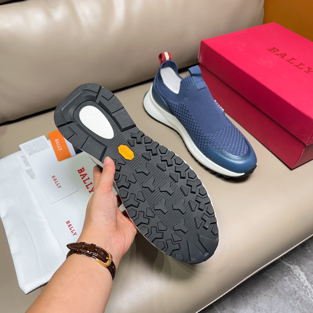“BALLY/Bali Spring Summer Recreational Shoes: Blue Modern Outline Series with Zoegel Shoe Pads” - 图片 8