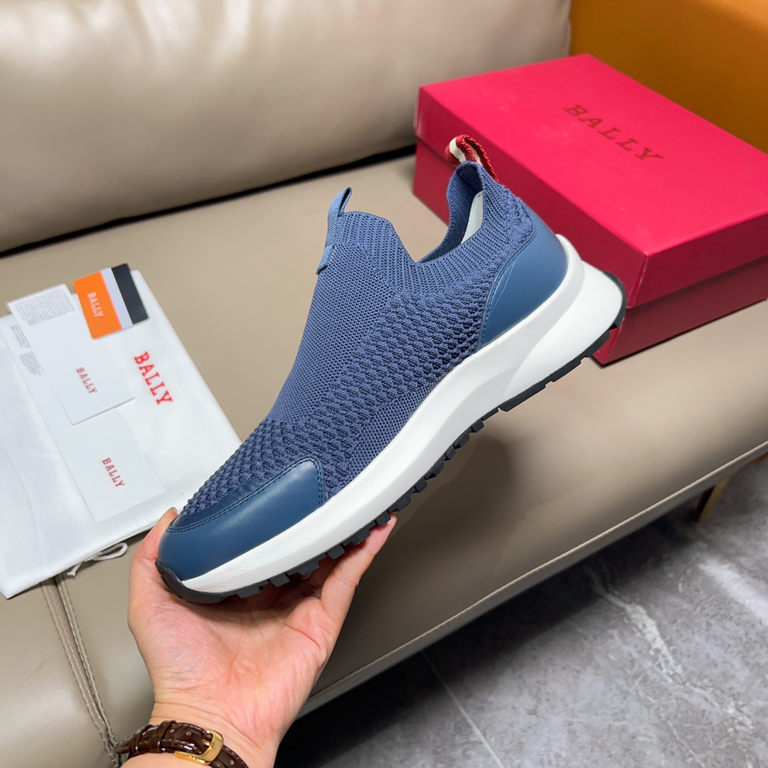 “BALLY/Bali Spring Summer Recreational Shoes: Blue Modern Outline Series with Zoegel Shoe Pads” - 图片 3