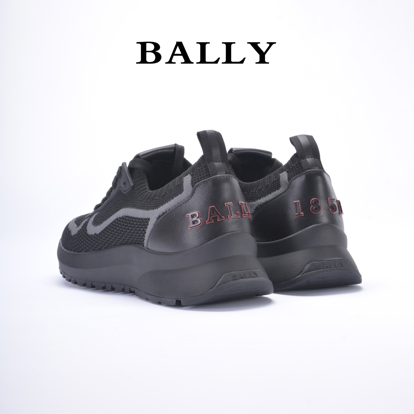 “Bally Run Wind Outline Davyn Sneakers: Black Glitter-Eyed, Air-Breathing Shoes with Vibram® Megagrip Soles” - 图片 7
