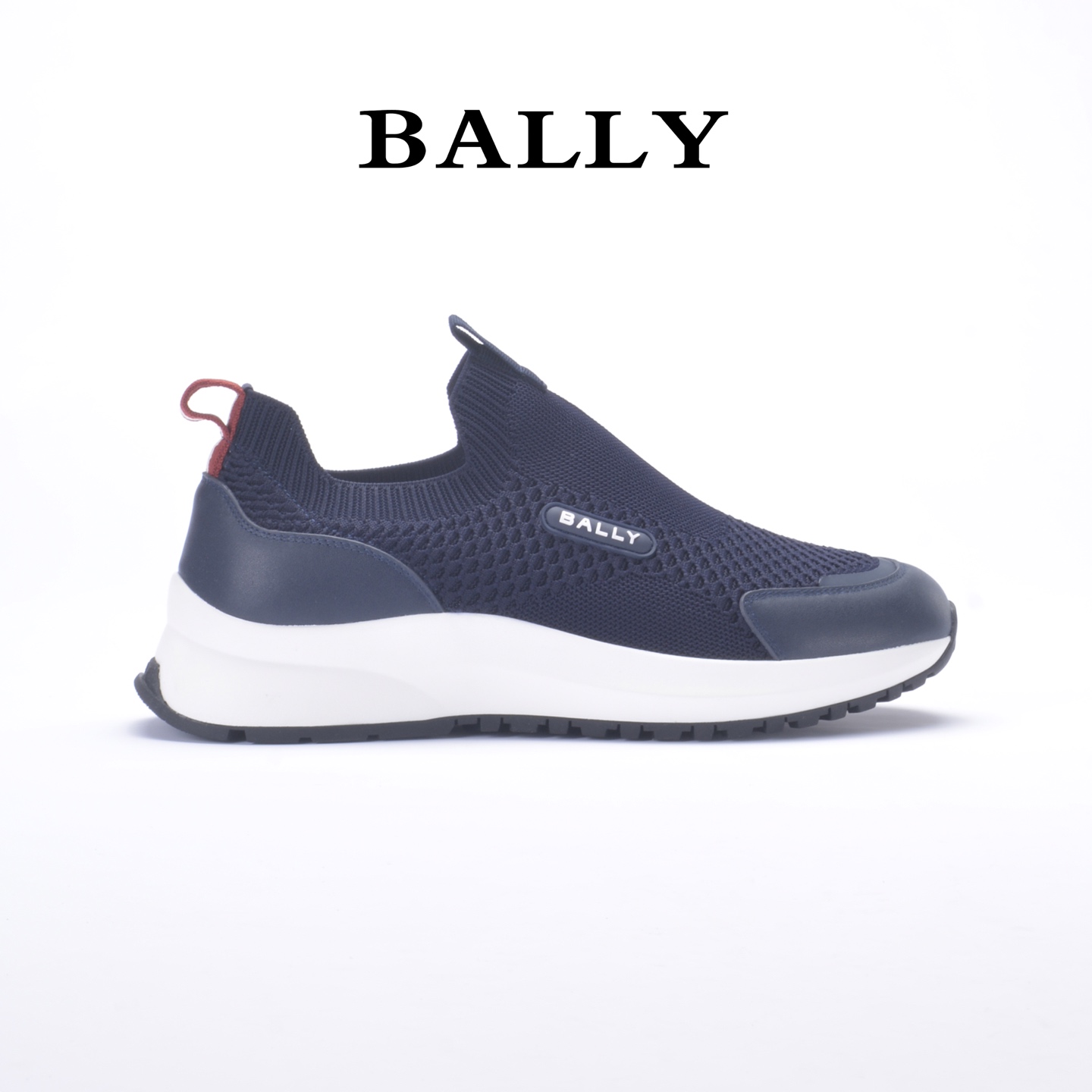 BALLY Bali Spring Summer Sports Recreational Shoes Deep Blue Modern Styles Fabric Cow-Skin Face Outline Series Zoegel Pads - 图片 6