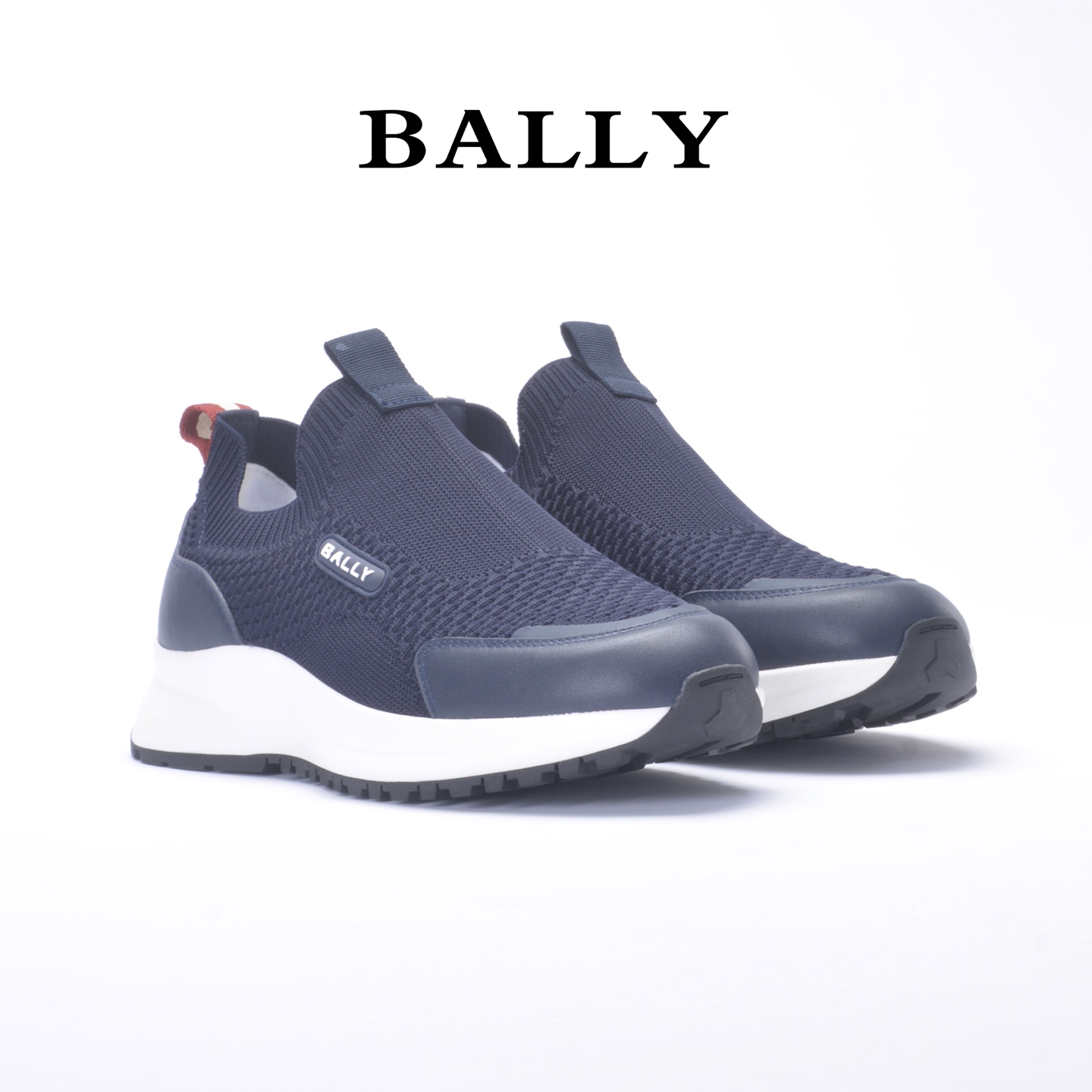 BALLY Bali Spring Summer Sports Recreational Shoes Deep Blue Modern Styles Fabric Cow-Skin Face Outline Series Zoegel Pads - 图片 3