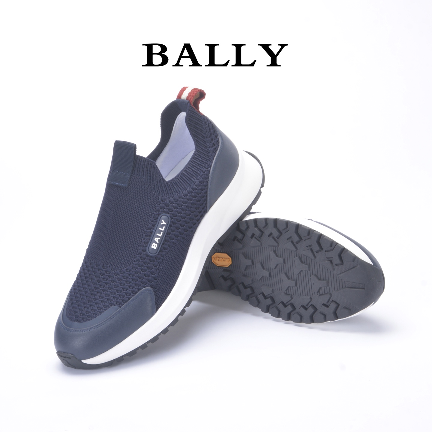 BALLY Bali Spring Summer Sports Recreational Shoes Deep Blue Modern Styles Fabric Cow-Skin Face Outline Series Zoegel Pads - 图片 5