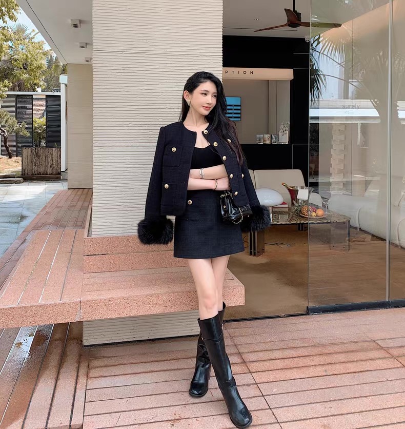 NO:489900,Jacket Skirt Self-Portrait New Season Series Official Website Synchronization Original one-to-one high-end customization Black woolen long-sleeved round neck jacket high waist short skirt Fashion two-piece suit One-color three-code SML (coat S bust 88CM 54CM long short skirt S waist 66CM 40CM long and so on, skirts, jackets & coats,alexander wang19860909外套 半裙Self-Portrait 新一季系列 官网同步 原版一比一高端定制 黑色毛呢长袖圆领外套高腰小短裙子 时尚两件套装 一色三码SML（外套S胸围88CM衣长54CM 短裙S腰围66CM 裙长40CM 以此类推,,skirts,jackets & coats,alexander wang,Women's clothing