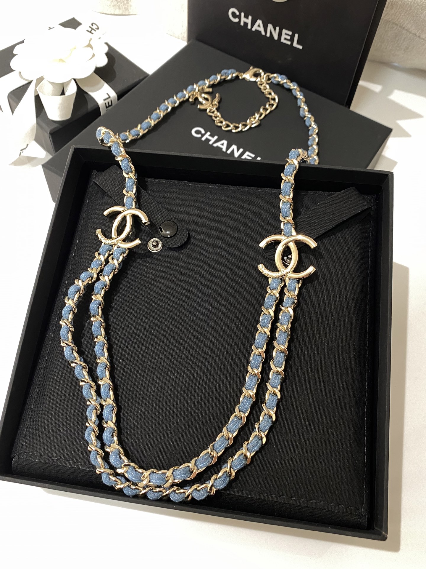 NO:633178,88300, CH 25S denim blue double layer waist chain necklace ZP can be used as necklace and waist chain, length 7510 extension chain, necklace, Cartier high-end jewelry1986090988300,CH 25S 牛仔蓝 双层 腰链 项链 ZP 可以做项链和腰链 长度7510延长链,,necklace,卡迪亚高端饰品,Jewelry