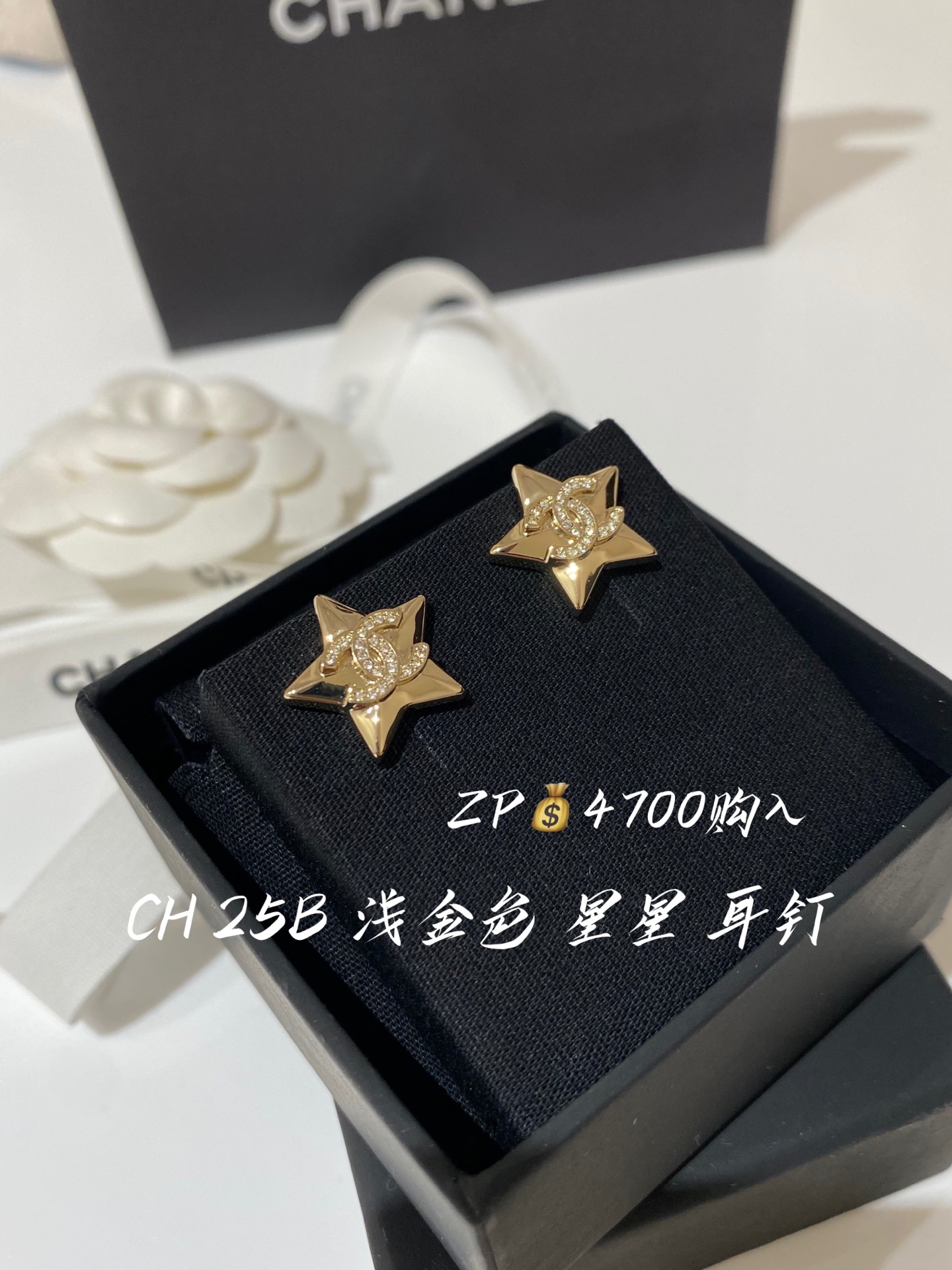 NO:633959,88170, CH 25B light gold star earrings purchased from ZP, Cardia high-end jewelry1986090988170,CH 25B 浅金色 星星 耳钉 ZP购入,,卡迪亚高端饰品,Jewelry