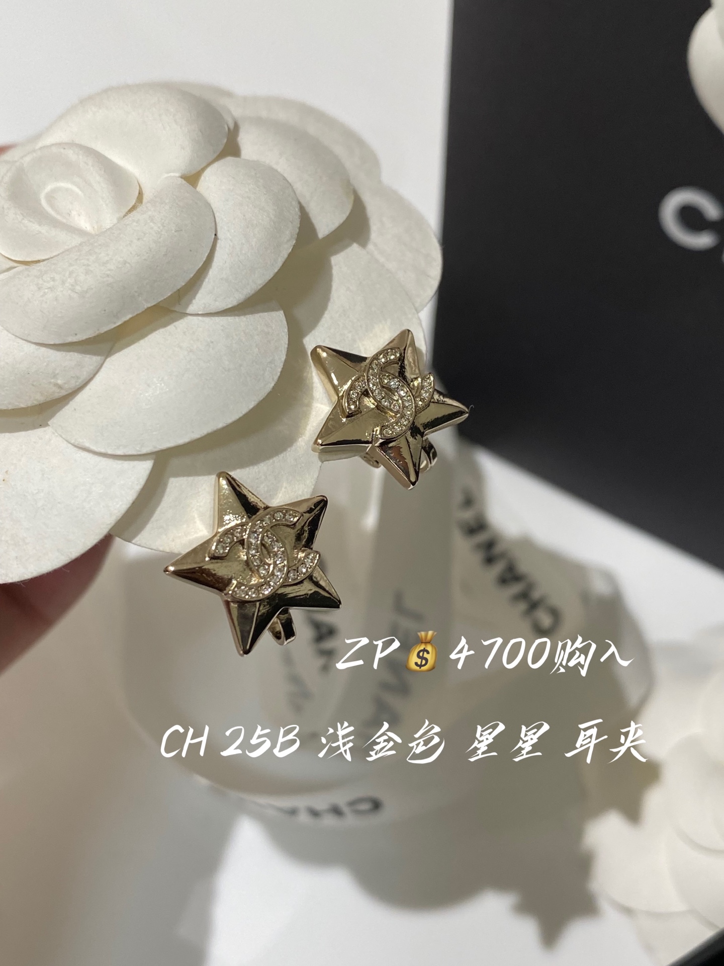 NO:720415,88180, CH 25B light gold star ear clip purchased from ZP, Cardia high-end jewelry1986090988180,CH 25B 浅金色 星星 耳夹 ZP购入,,卡迪亚高端饰品,Jewelry