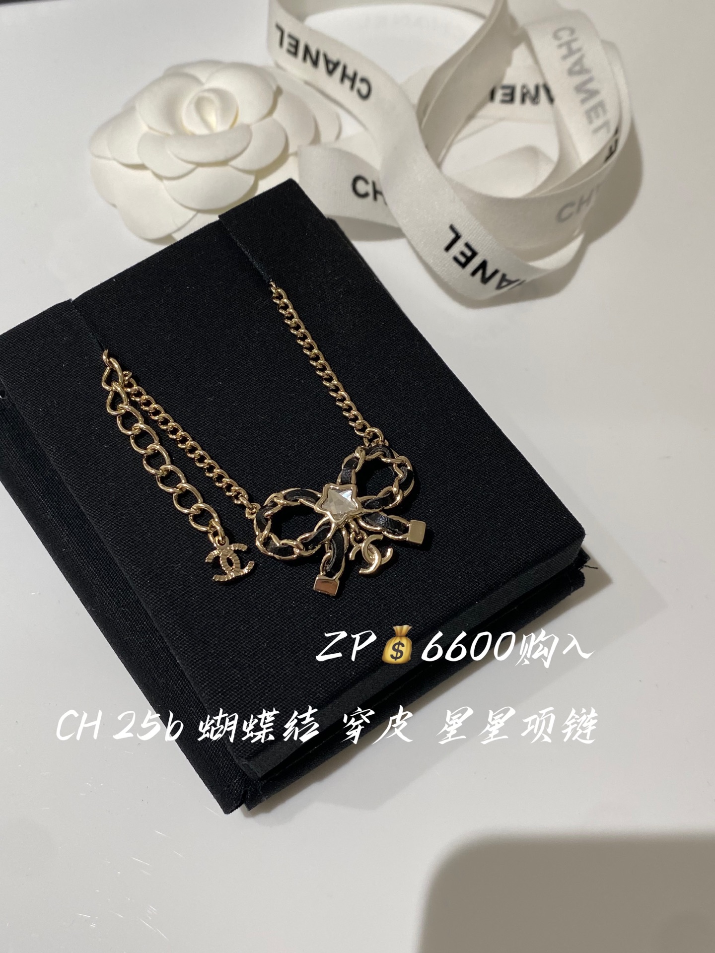 CH 25B 穿皮 蝴蝶结 项链 ZP购入