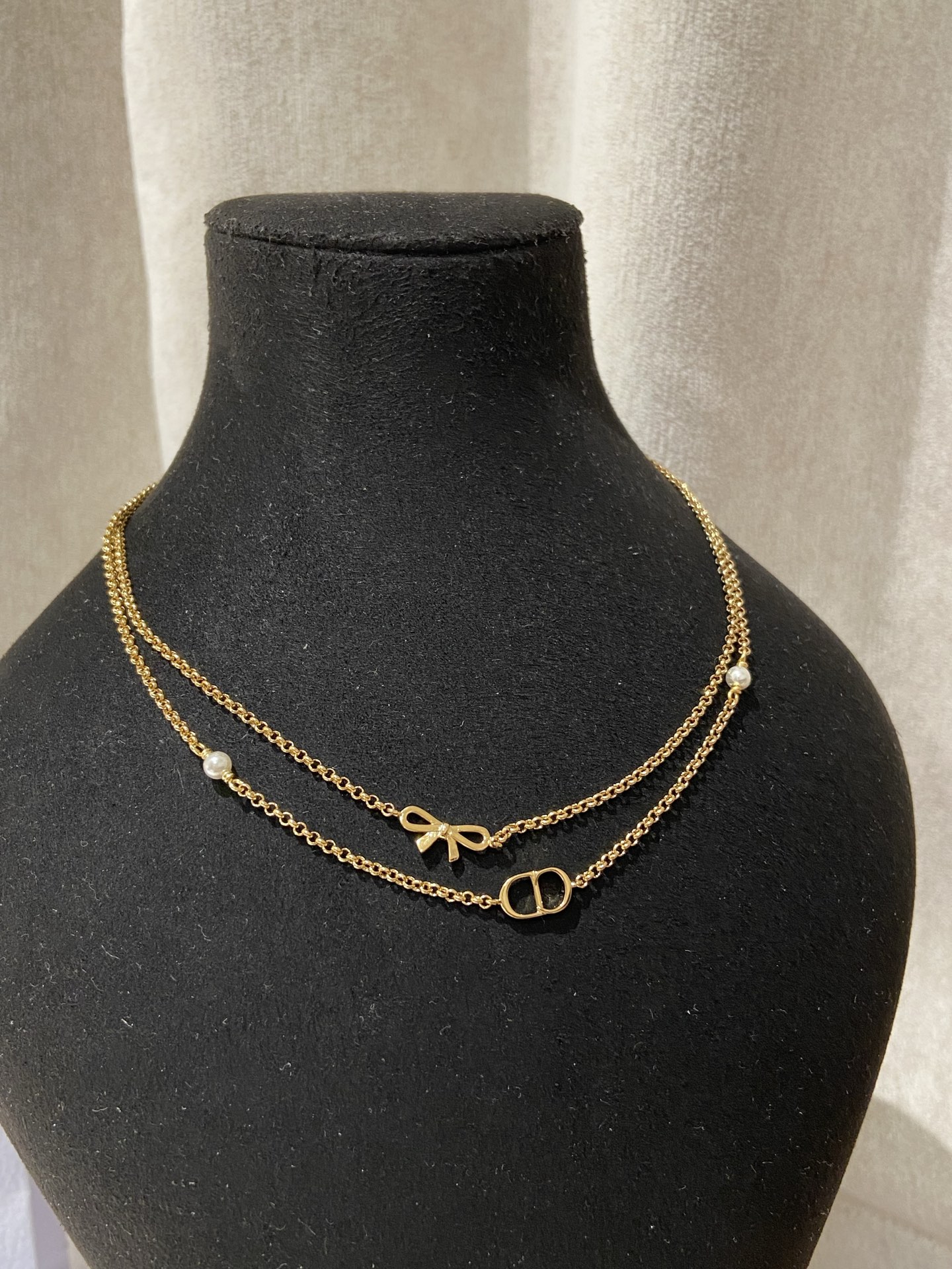 NO:857108,88200,D 26 new double-layer CD bow necklace purchased from ZP,,necklace,Cardia high-end jewelry1986090988200,D 26新款 双层 CD 蝴蝶结 项链 ZP购入,,necklace,卡迪亚高端饰品,Jewelry