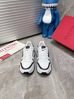 Replica 2023 Perfect Luxury
 Valentino Shoes Sneakers Splicing Frosted Lace PU Spring/Summer Collection Fashion Sweatpants
