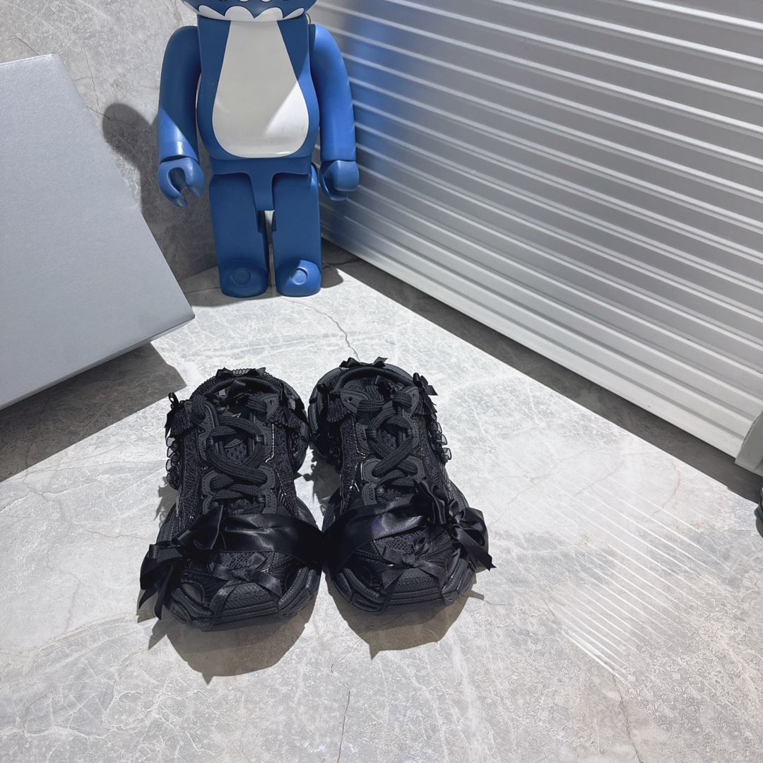 NO:614438,Top version Balenciaga 3XL lace bow half drag black women's size 35 36 37 38 39 40 41 42, dad shoes, balenciaga, balenciaga19860909顶级版本Balenciaga巴黎世家 3XL 蕾丝蝴蝶结半拖 黑色女款尺码35 36 37 38 39 40 41 42码,老爹鞋,balenciaga,balenciaga,Women's Shoes