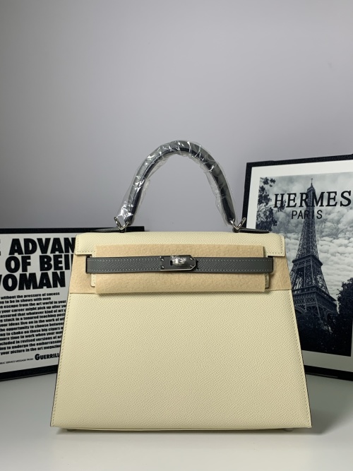 Hermès Kelly 25cm Epsom Leather Handbag - Bi-color, Palladium Hardware 1 Hermès Kelly 25cm Epsom Leather Handbag - Bi-color, Palladium Hardware