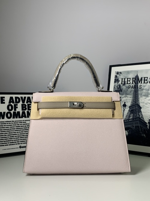 Elegant Kelly 25 Handbag: Epsom Leather, Color Block, Stainless Steel Hardware 1 Elegant Kelly 25 Handbag: Epsom Leather, Color Block, Stainless Steel Hardware