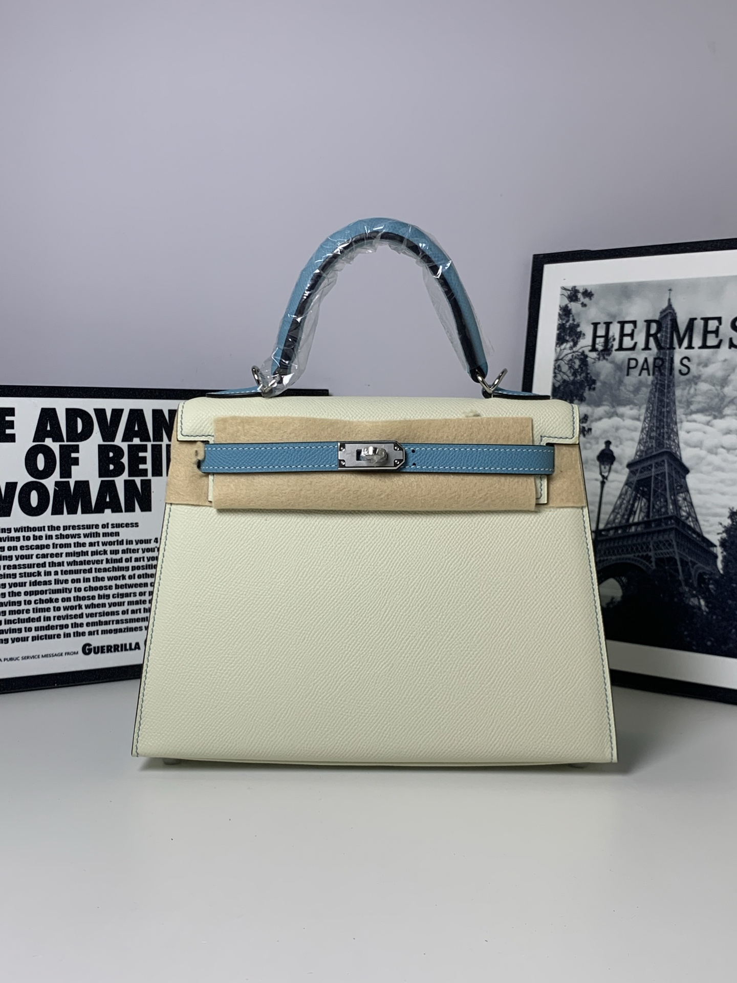 Elegant Kelly 25 Inspired Two-Tone Leather Top Handle Bag 2 i1753782978028 5352 0 0