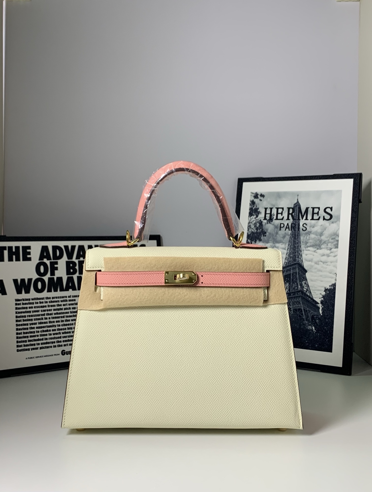 Kelly 25 Color Block Bag: Epsom Leather, Hand-Stitched, Timeless Style
