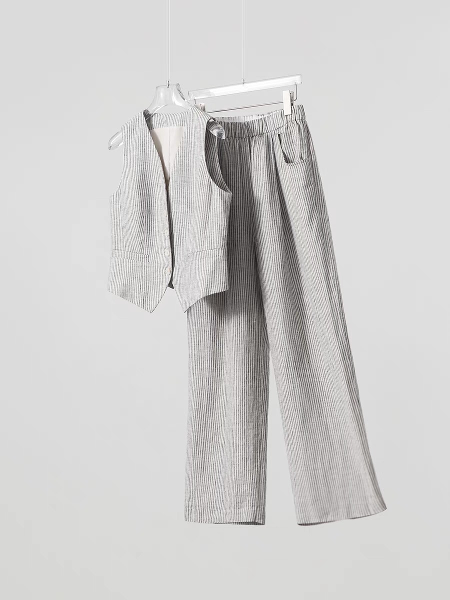 High-End Women’s Suit: Elegant, High-Quality, Holiday-Inspired with Comfortable Linen Fabrics. - 图片 9