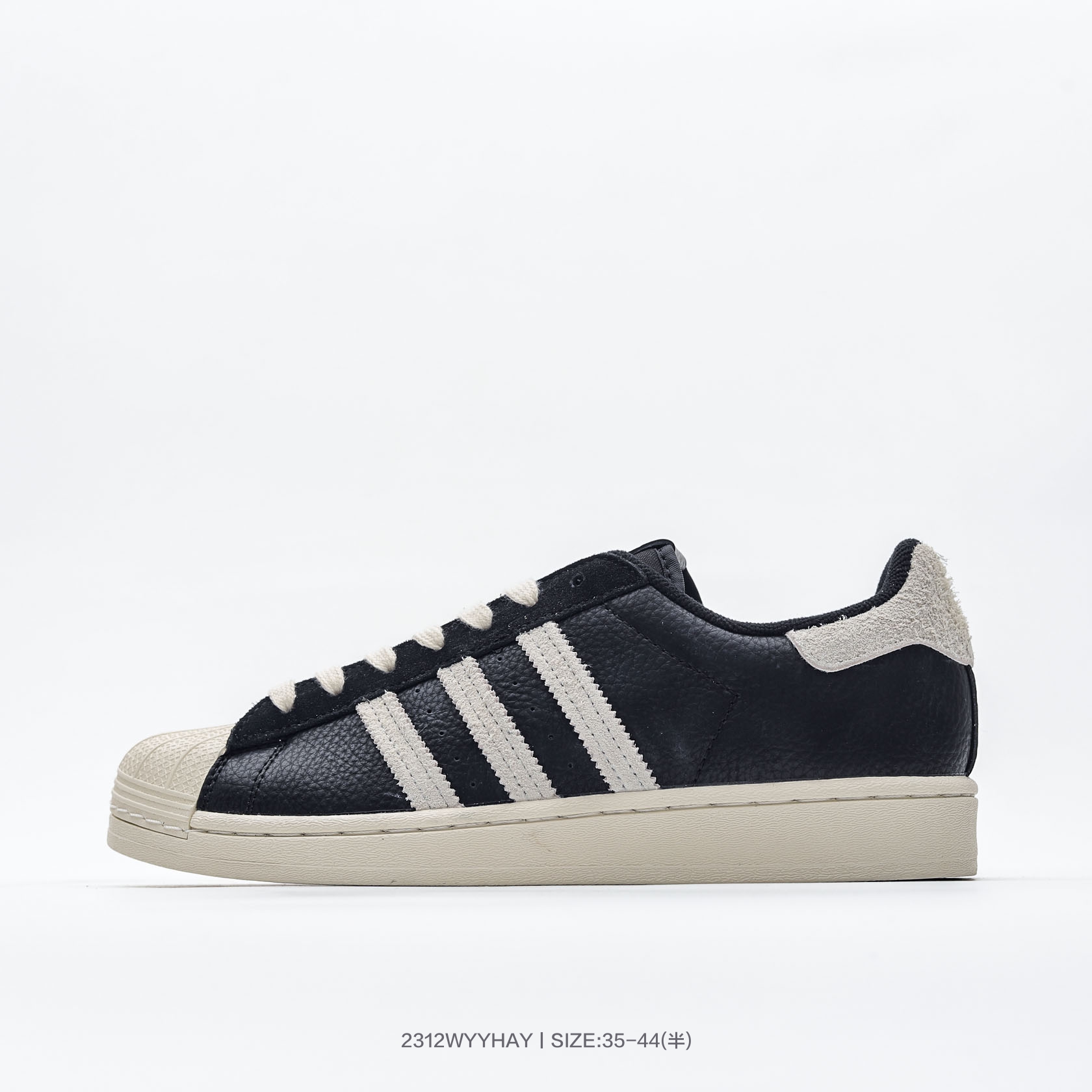 黑米白GY3428 阿迪达斯Adidas Originals Superstar 贝壳头经典百搭低帮休闲运动板鞋 货号: 编号:2312WYYHAY