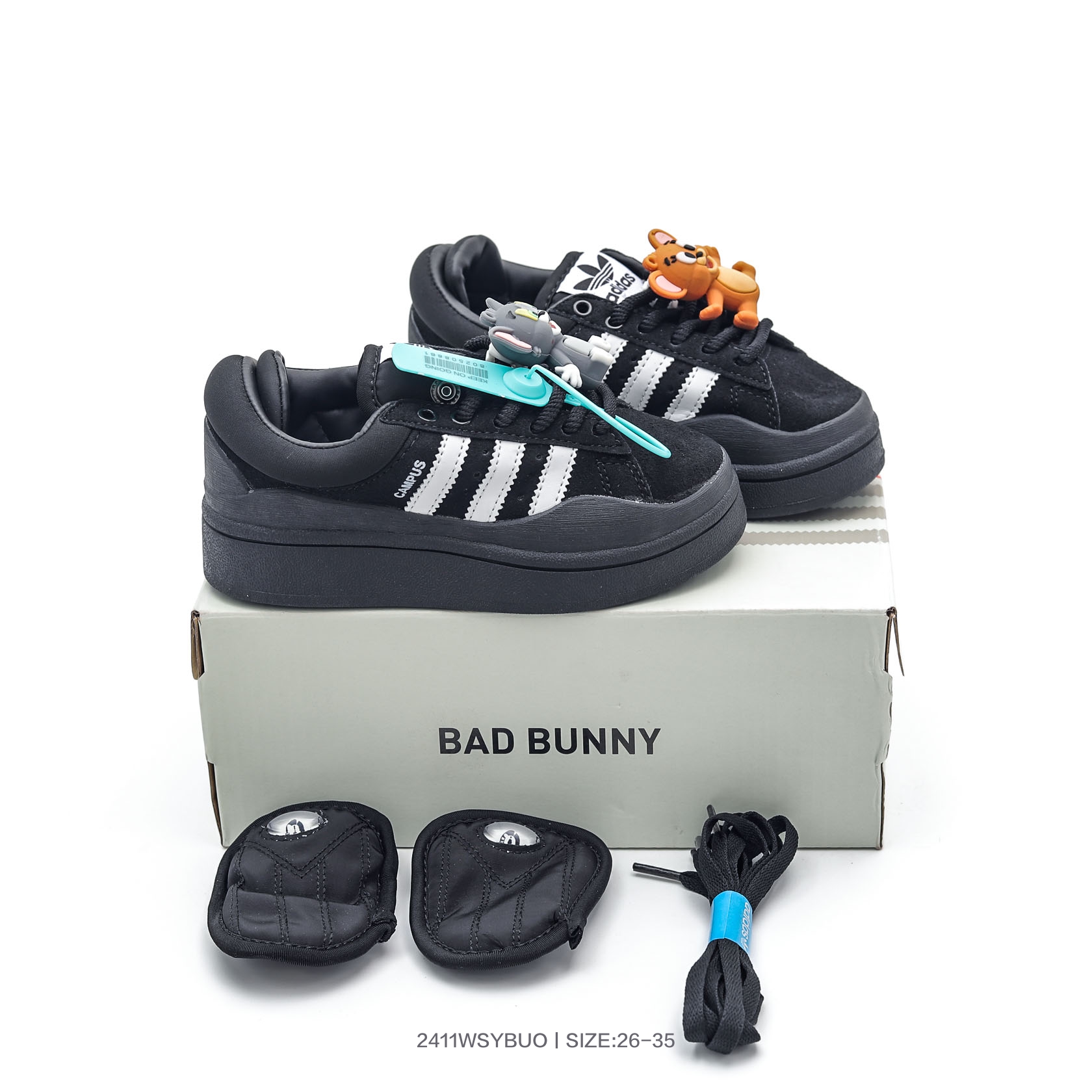 图片[4]-集🈴 童鞋！Bad Bunny x阿迪达斯 Adidas Originals Forum Low 坏痞兔联名 低帮百搭潮流休闲运动板鞋 FZ5787 尺码：26 27 28 29 30 31 32 33 34 35-选品中心