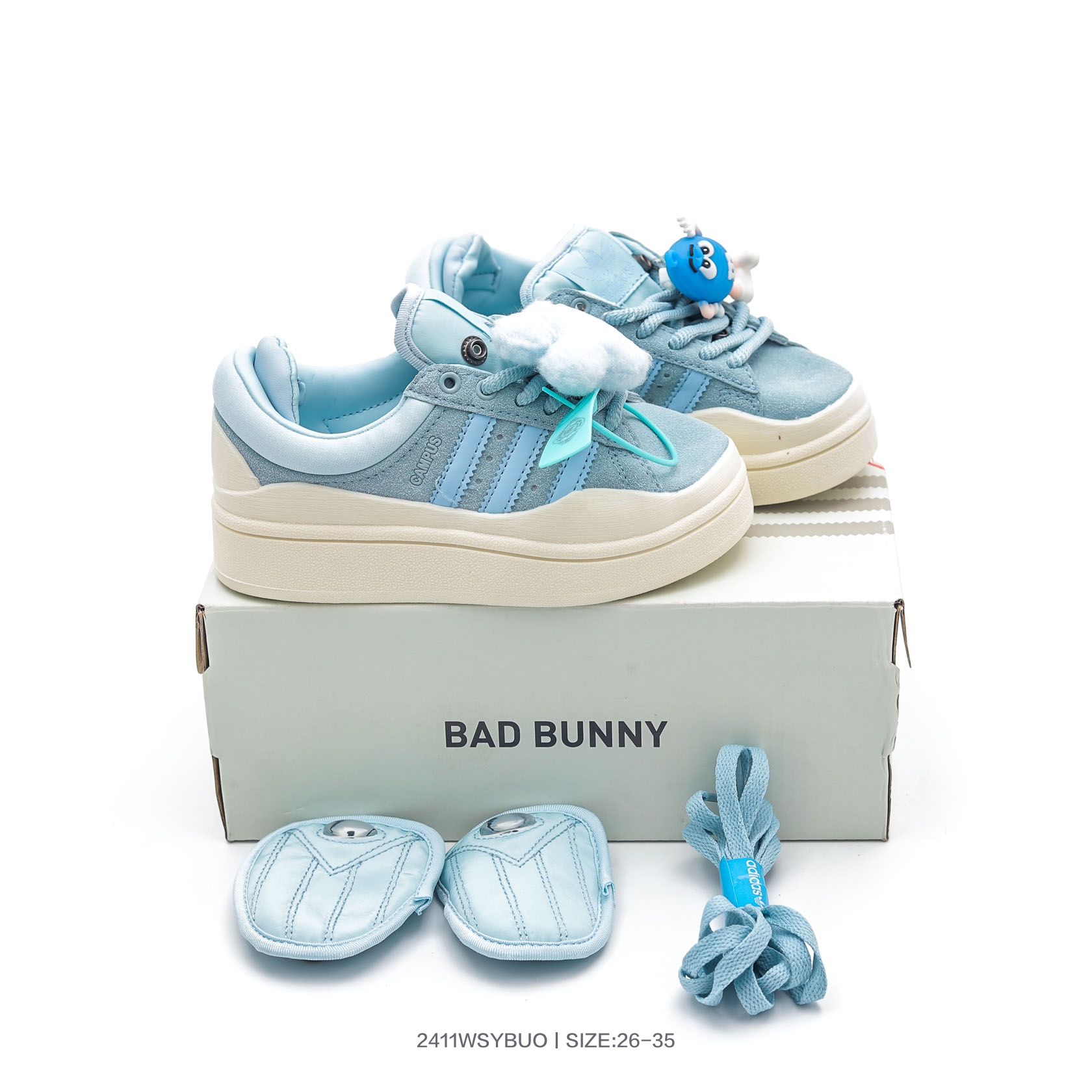 图片[6]-集🈴 童鞋！Bad Bunny x阿迪达斯 Adidas Originals Forum Low 坏痞兔联名 低帮百搭潮流休闲运动板鞋 FZ5787 尺码：26 27 28 29 30 31 32 33 34 35-选品中心
