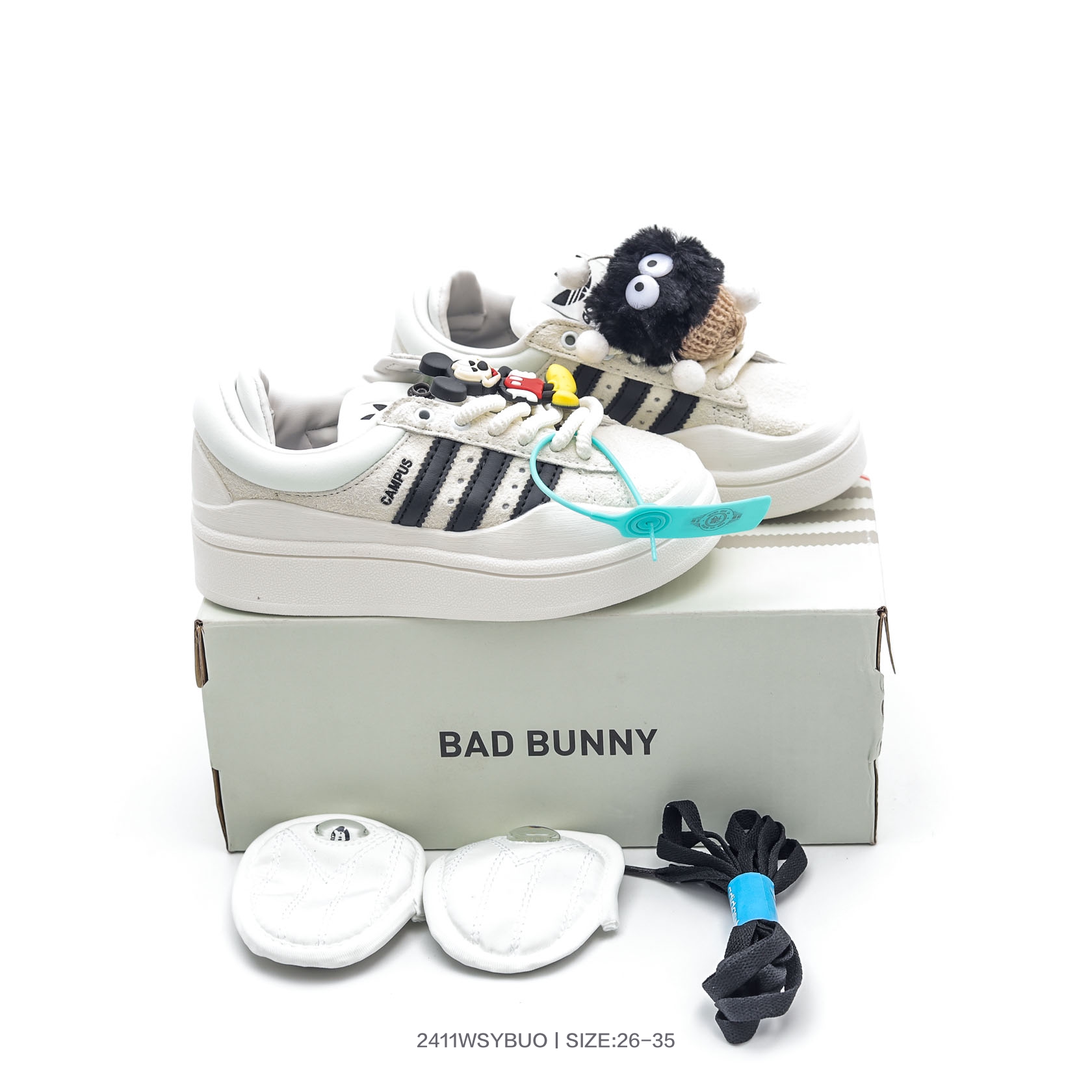 图片[7]-集🈴 童鞋！Bad Bunny x阿迪达斯 Adidas Originals Forum Low 坏痞兔联名 低帮百搭潮流休闲运动板鞋 FZ5787 尺码：26 27 28 29 30 31 32 33 34 35-选品中心