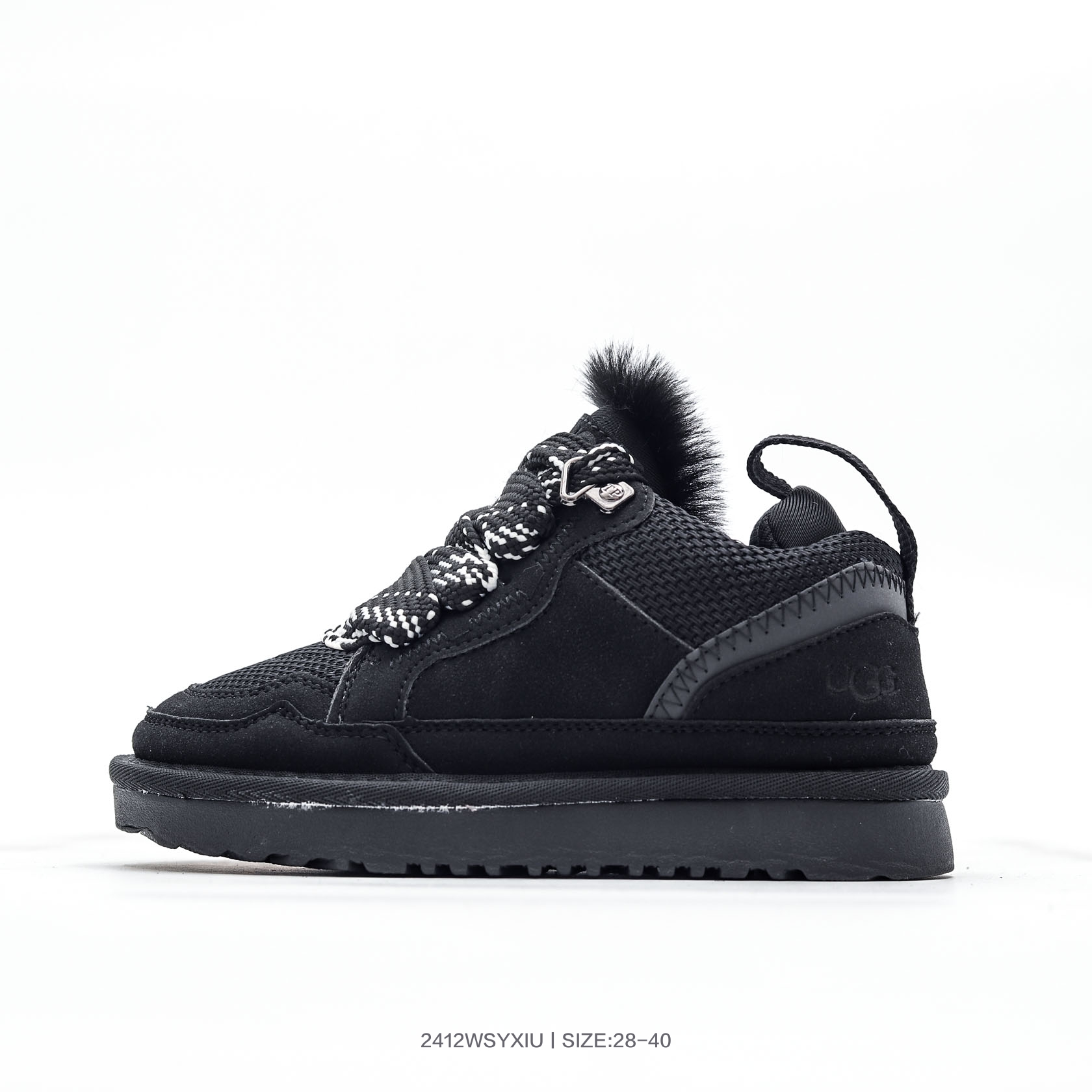 28-37 38-40 儿童亲子款UGG梅尔运动休闲鞋 系带加绒保暖款，采用头层真牛皮 柔软亲肤 舒适透气 个性时尚又百搭，EVA轻质缓震、防滑耐磨外底 货号：K/1152410K 尺码：28 29 30 31 32 33 34 35 36 37 38 39 40-选品中心