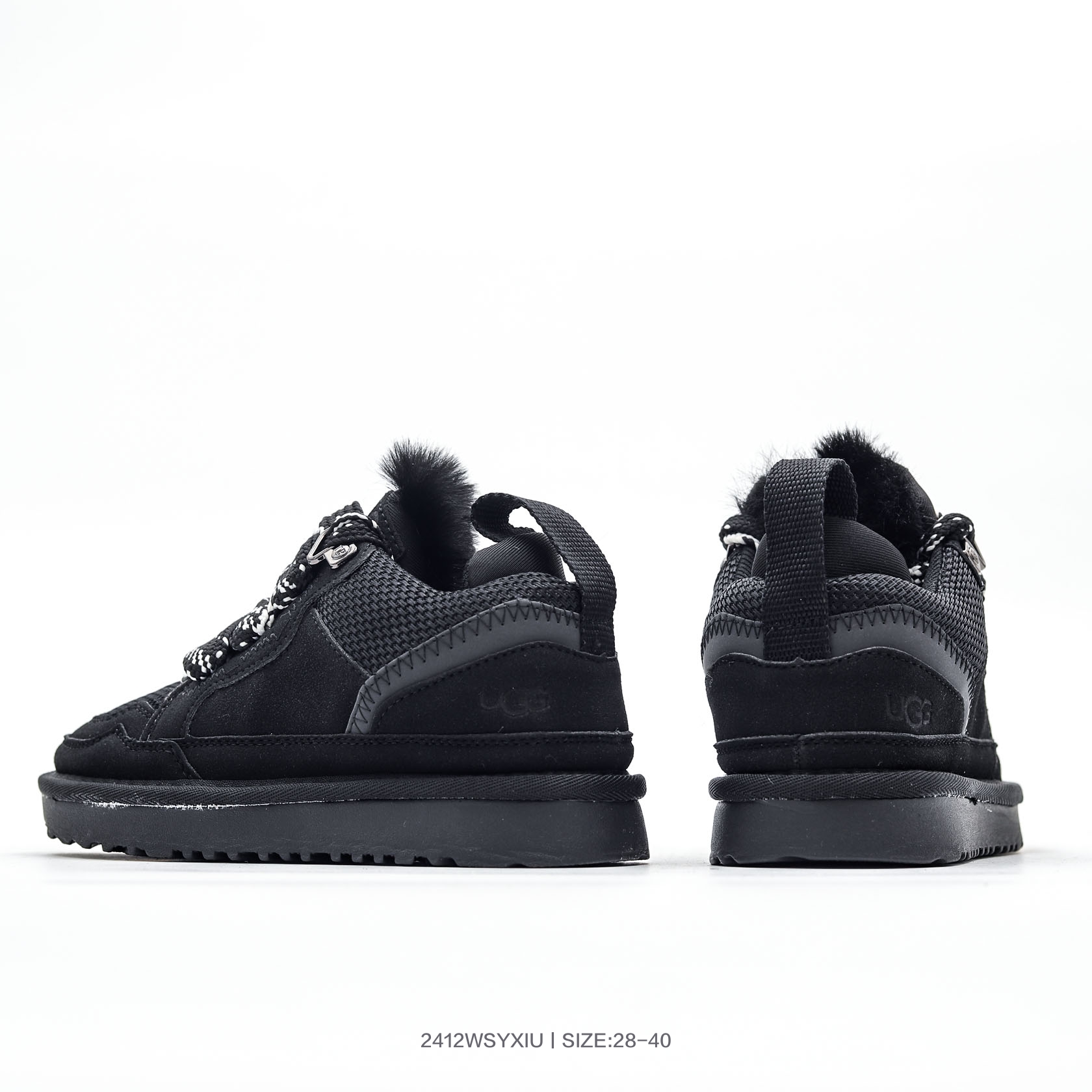 图片[4]-28-37 38-40 儿童亲子款UGG梅尔运动休闲鞋 系带加绒保暖款，采用头层真牛皮 柔软亲肤 舒适透气 个性时尚又百搭，EVA轻质缓震、防滑耐磨外底 货号：K/1152410K 尺码：28 29 30 31 32 33 34 35 36 37 38 39 40-选品中心