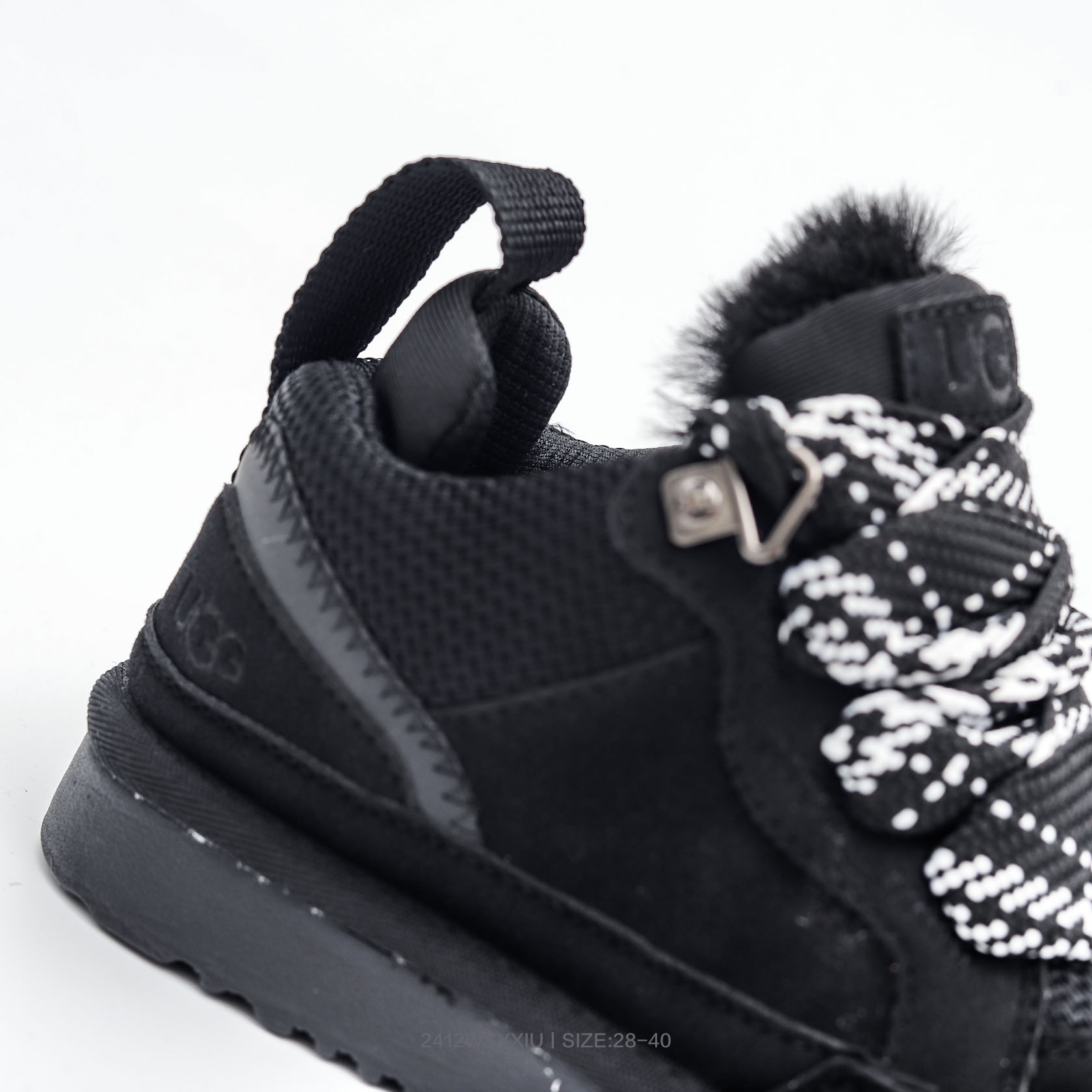 图片[7]-28-37 38-40 儿童亲子款UGG梅尔运动休闲鞋 系带加绒保暖款，采用头层真牛皮 柔软亲肤 舒适透气 个性时尚又百搭，EVA轻质缓震、防滑耐磨外底 货号：K/1152410K 尺码：28 29 30 31 32 33 34 35 36 37 38 39 40-选品中心