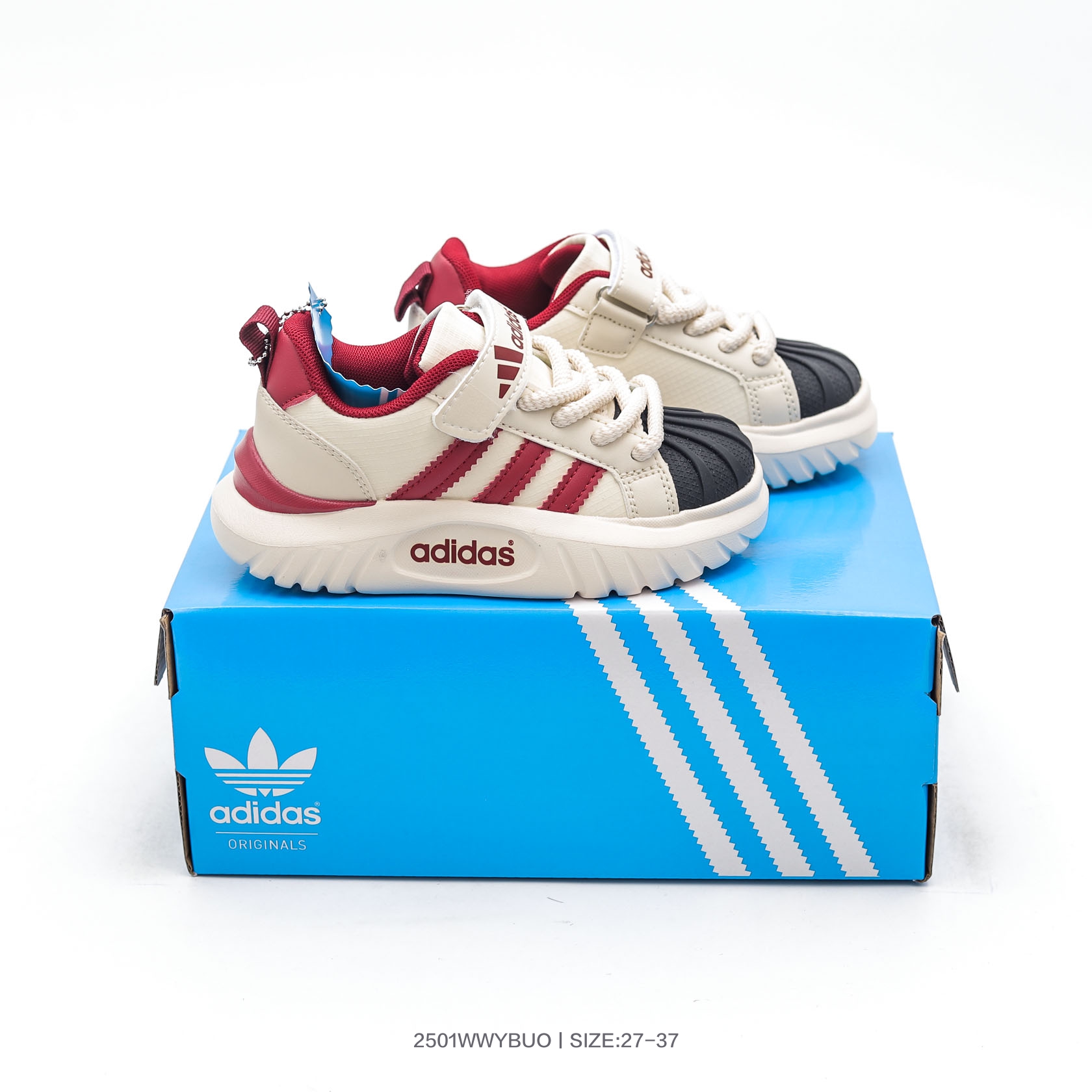 图片[5]-集🈴 阿迪达斯Adidas儿童经典复古低帮百搭魔术贴休闲运动板鞋 尺码：27 28 29 30 31 32 33 34 35 36 37-选品中心