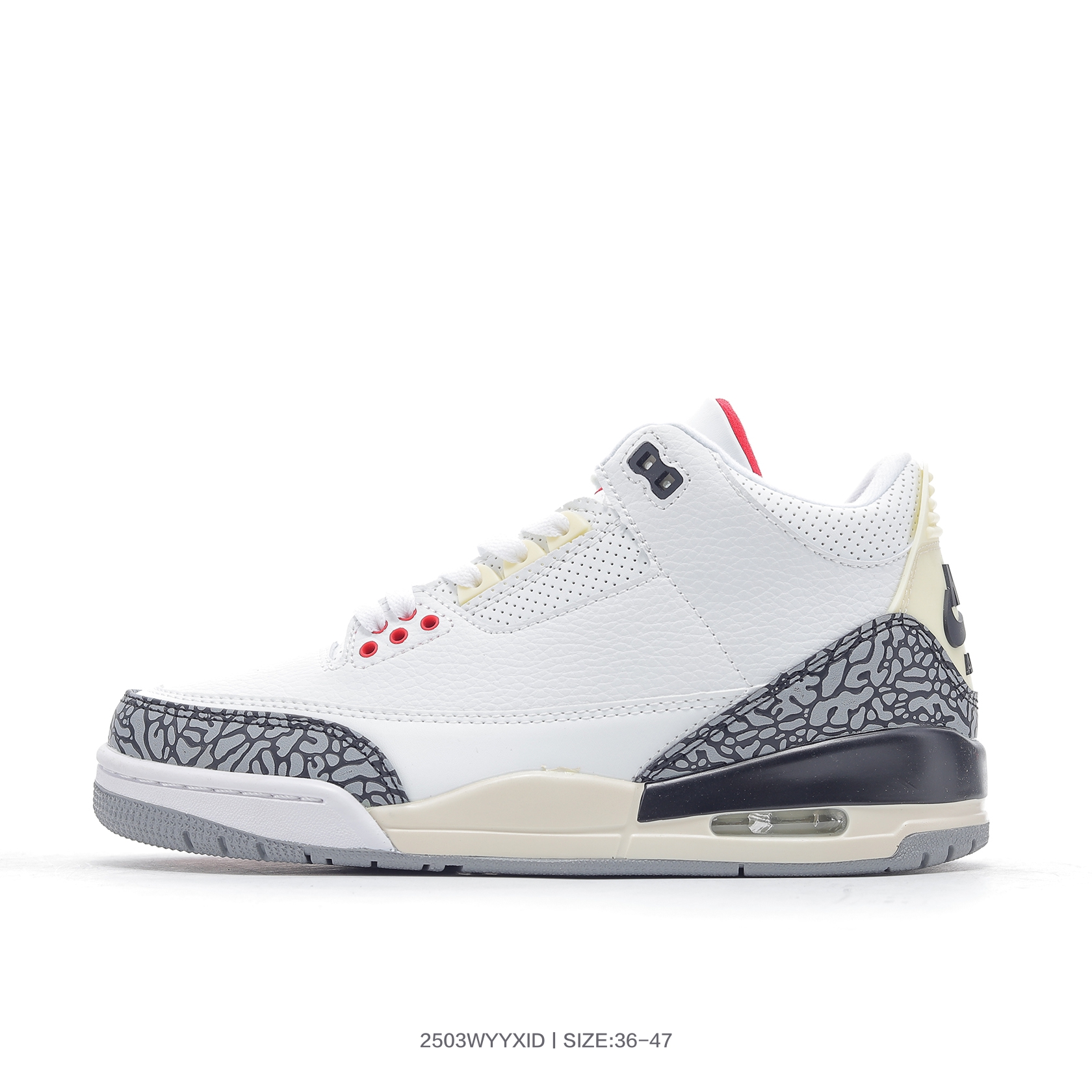 Jordan Air Jordan 3 Retro AJ3 乔3 中帮复古休闲运动文化篮球鞋货号：854262 001码数：36 37 38 39 40 41 42 43 44 45 46 476