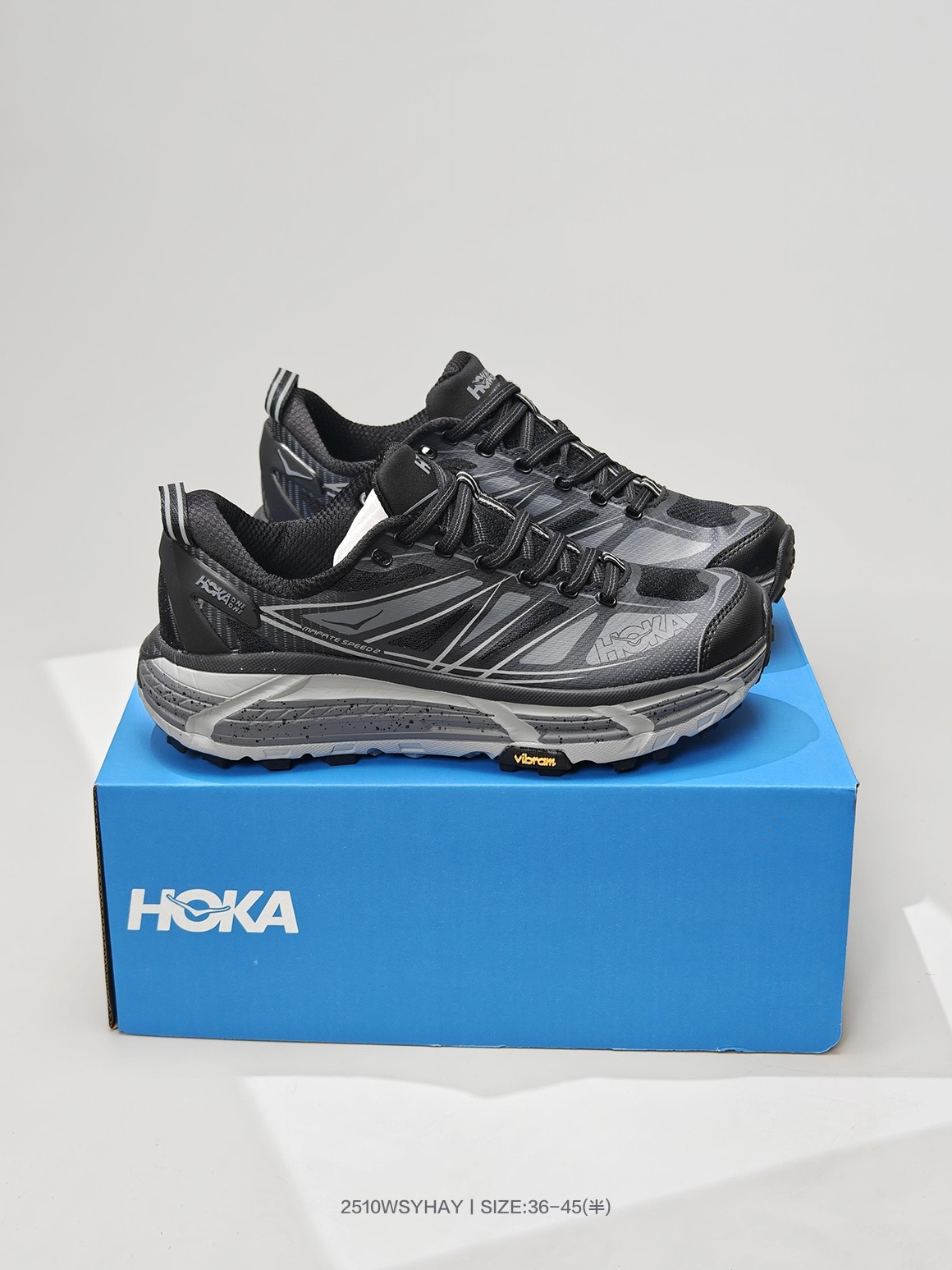 Hoka Mafate Speed 2 超轻厚底轻量山地跑步鞋 原装轻量化材料Fresh Foam 超轻量中底全部用料过3C认证 滚动平衡科技减少33%能量消耗 货号: 1126851 OPR 编号:2510WSYHAY