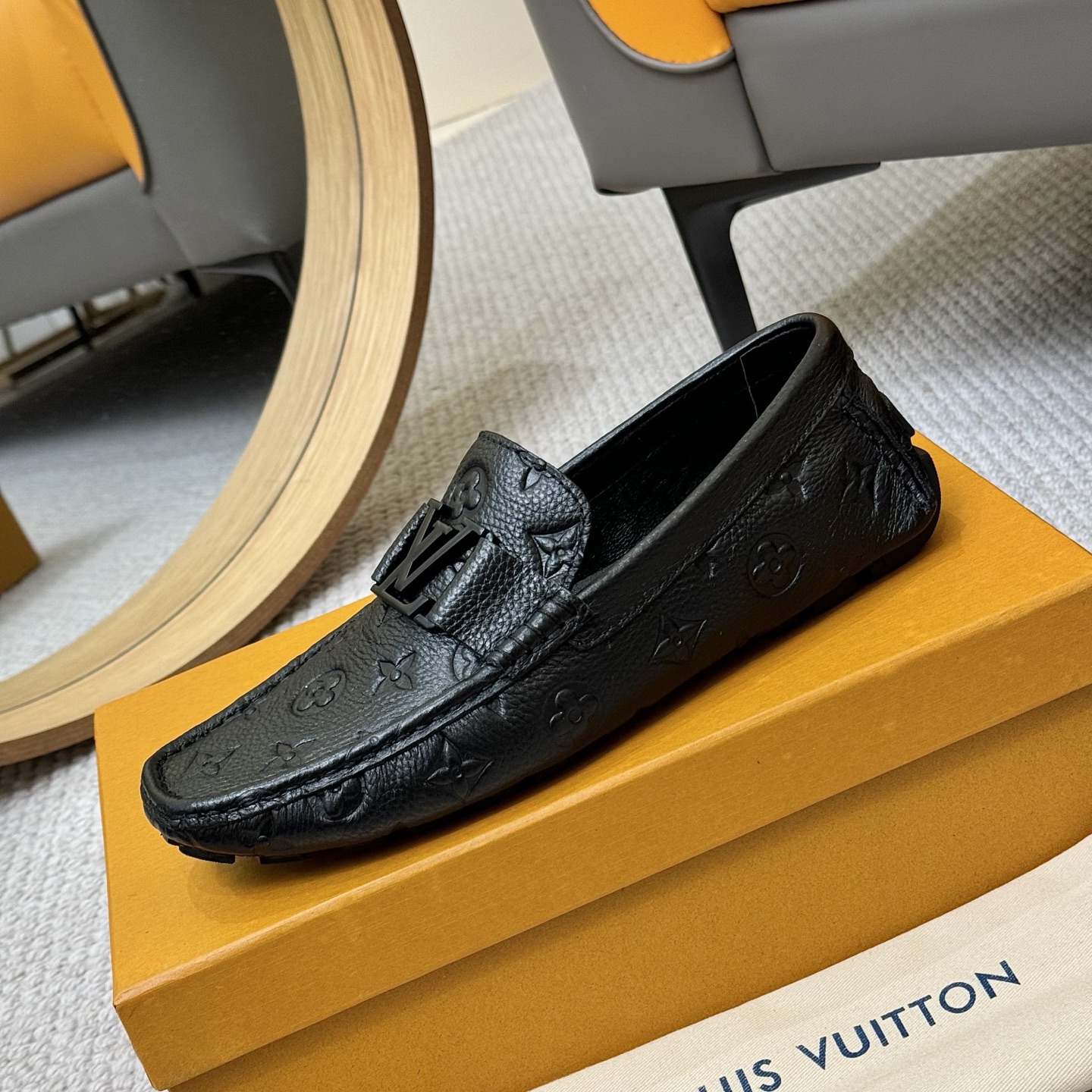 Louis Vuitton GLORIA Monogram Embossed Leather Loafers - Comfortable Driving Shoes 7 i1742590399204 3566 0 5