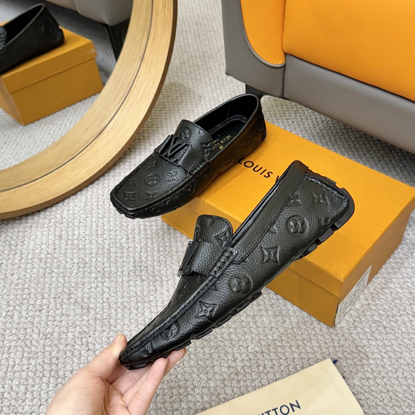 Louis Vuitton GLORIA Monogram Embossed Leather Loafers - Comfortable Driving Shoes 5 i1742590399219 3824 0 3
