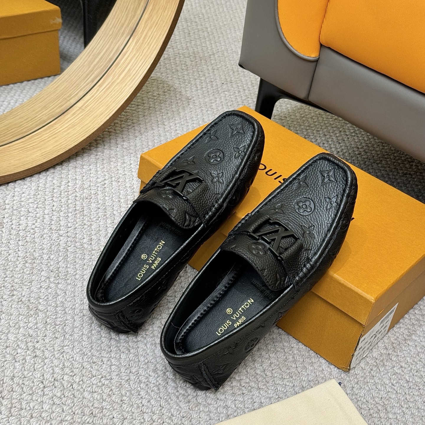 Louis Vuitton GLORIA Monogram Embossed Leather Loafers - Comfortable Driving Shoes 9 i1742590399220 9123 0 7