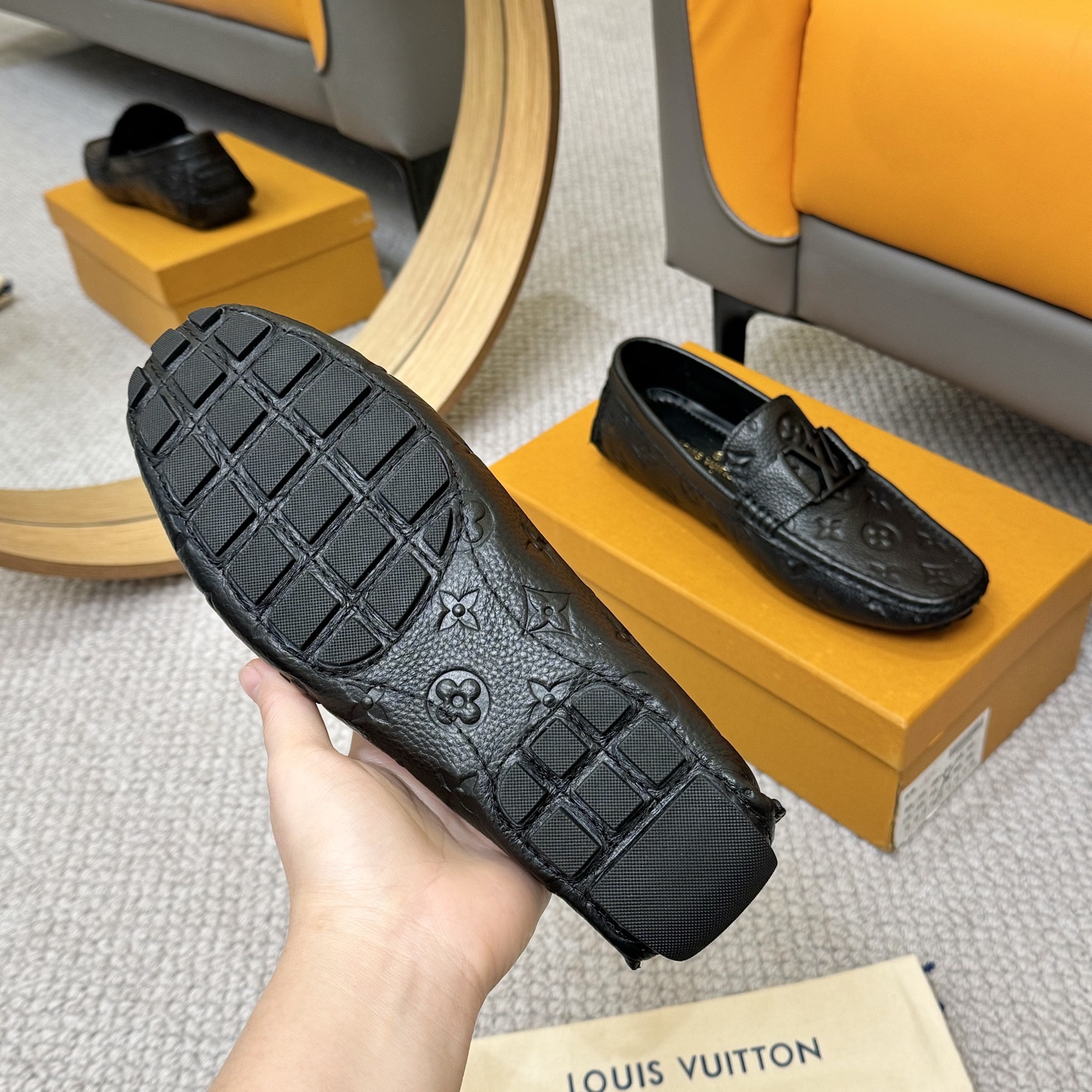 Louis Vuitton GLORIA Monogram Embossed Leather Loafers - Comfortable Driving Shoes 8 i1742590399252 9057 0 6