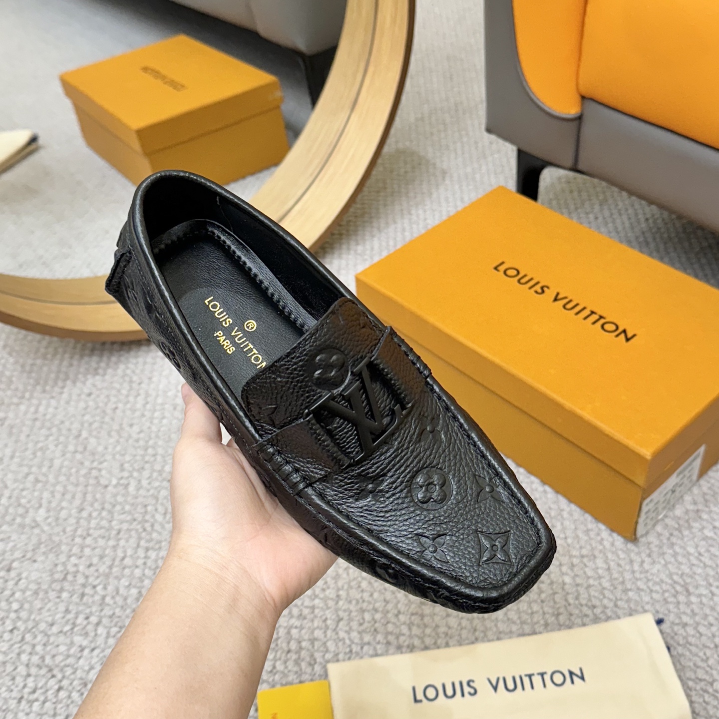 Louis Vuitton GLORIA Monogram Embossed Leather Loafers - Comfortable Driving Shoes 6 i1742590400877 7315 0 4