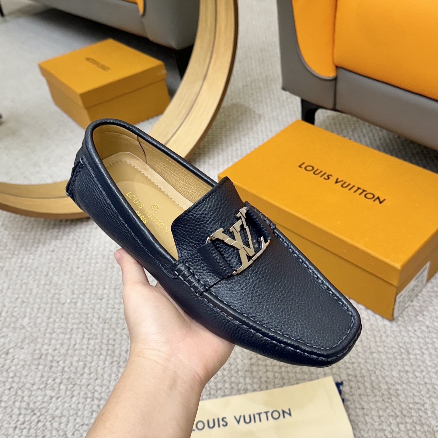 Louis Vuitton GLORIA Loafers: Monogram Embossed Leather Driving Shoes 6 i1742590478206 1646 0 4