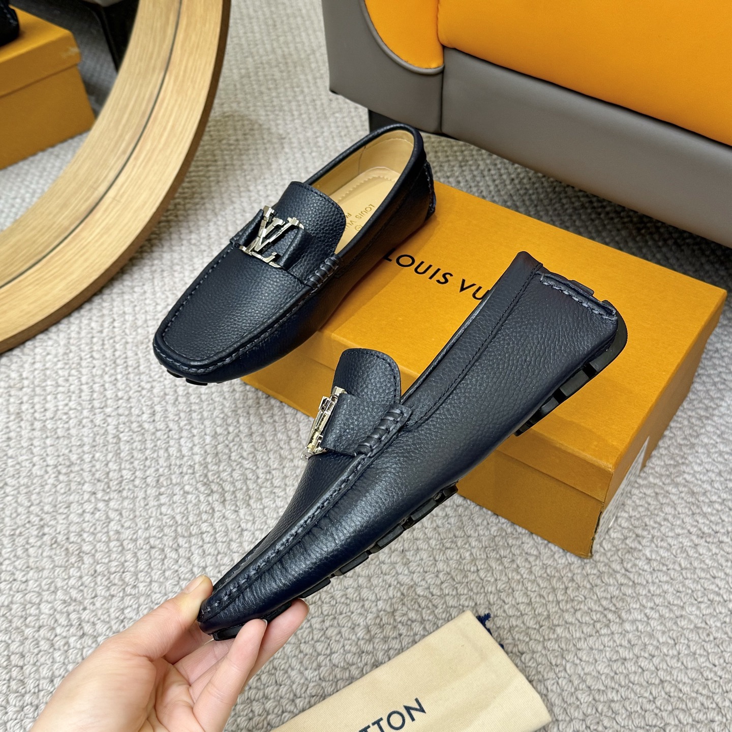 Louis Vuitton GLORIA Loafers: Monogram Embossed Leather Driving Shoes 5 i1742590478213 9178 0 3