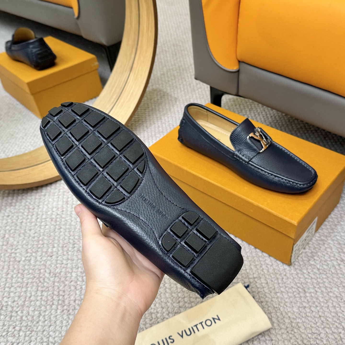 Louis Vuitton GLORIA Loafers: Monogram Embossed Leather Driving Shoes 8 i1742590478296 9351 0 6