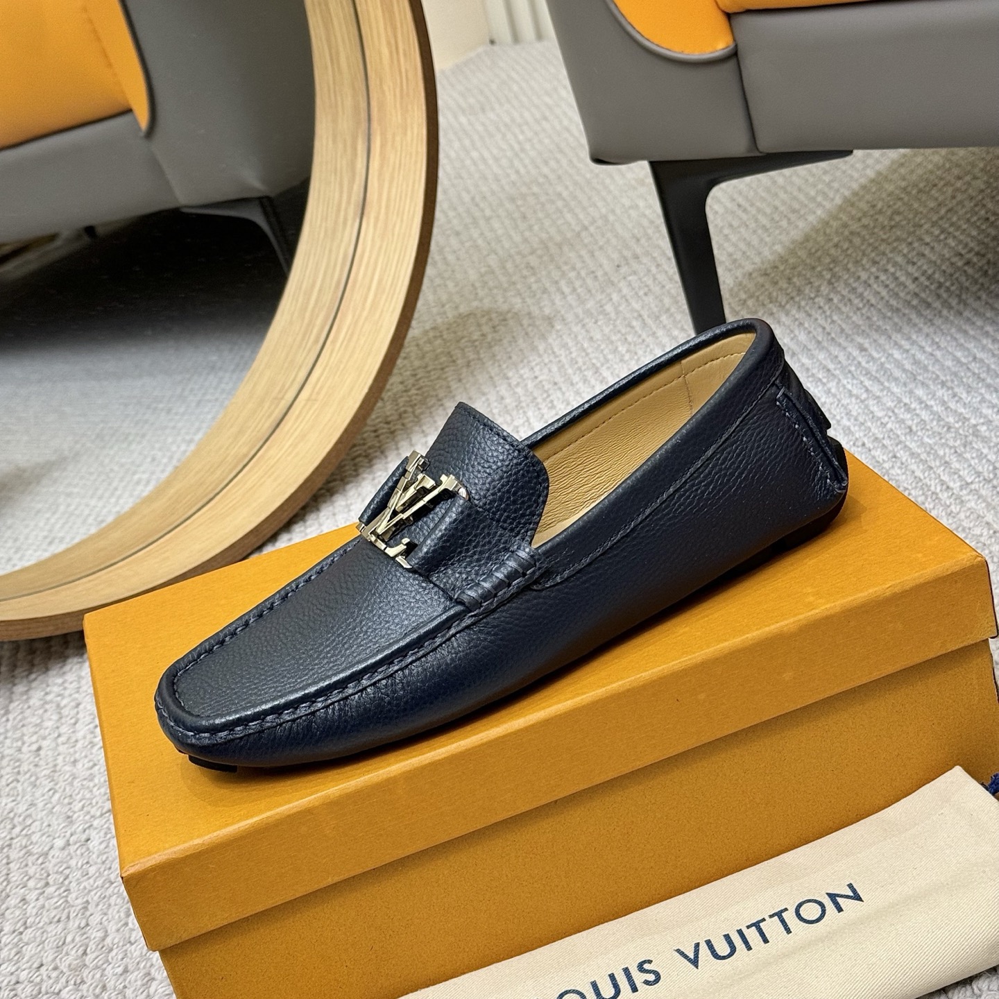 Louis Vuitton GLORIA Loafers: Monogram Embossed Leather Driving Shoes 7 i1742590480377 4592 0 5