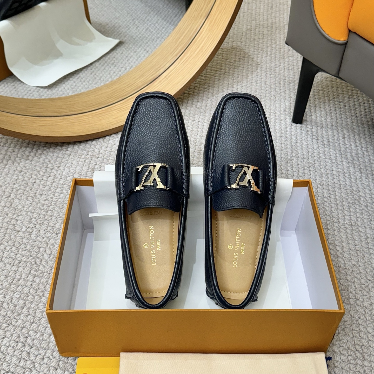Louis Vuitton GLORIA Loafers: Monogram Embossed Leather Driving Shoes 3 i1742590480421 6371 0 1