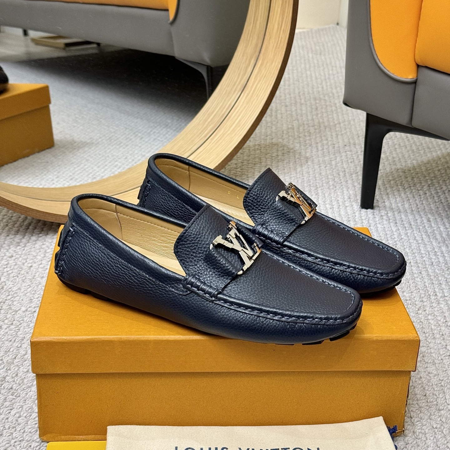 Louis Vuitton GLORIA Loafers: Monogram Embossed Leather Driving Shoes 4 i1742590480422 1306 0 2