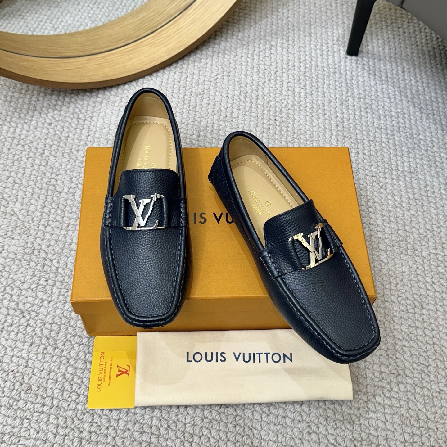 Louis Vuitton GLORIA Loafers: Monogram Embossed Leather Driving Shoes 2 i1742590480428 865 0 0