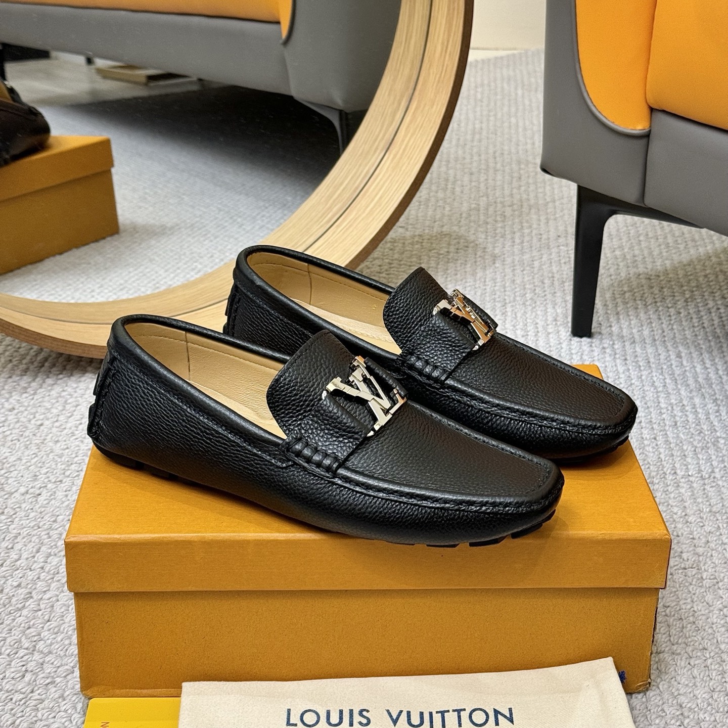 Louis Vuitton Gloria Series Black Leather Loafers - Comfortable Driving Shoes 4 i1742590500994 2131 0 2