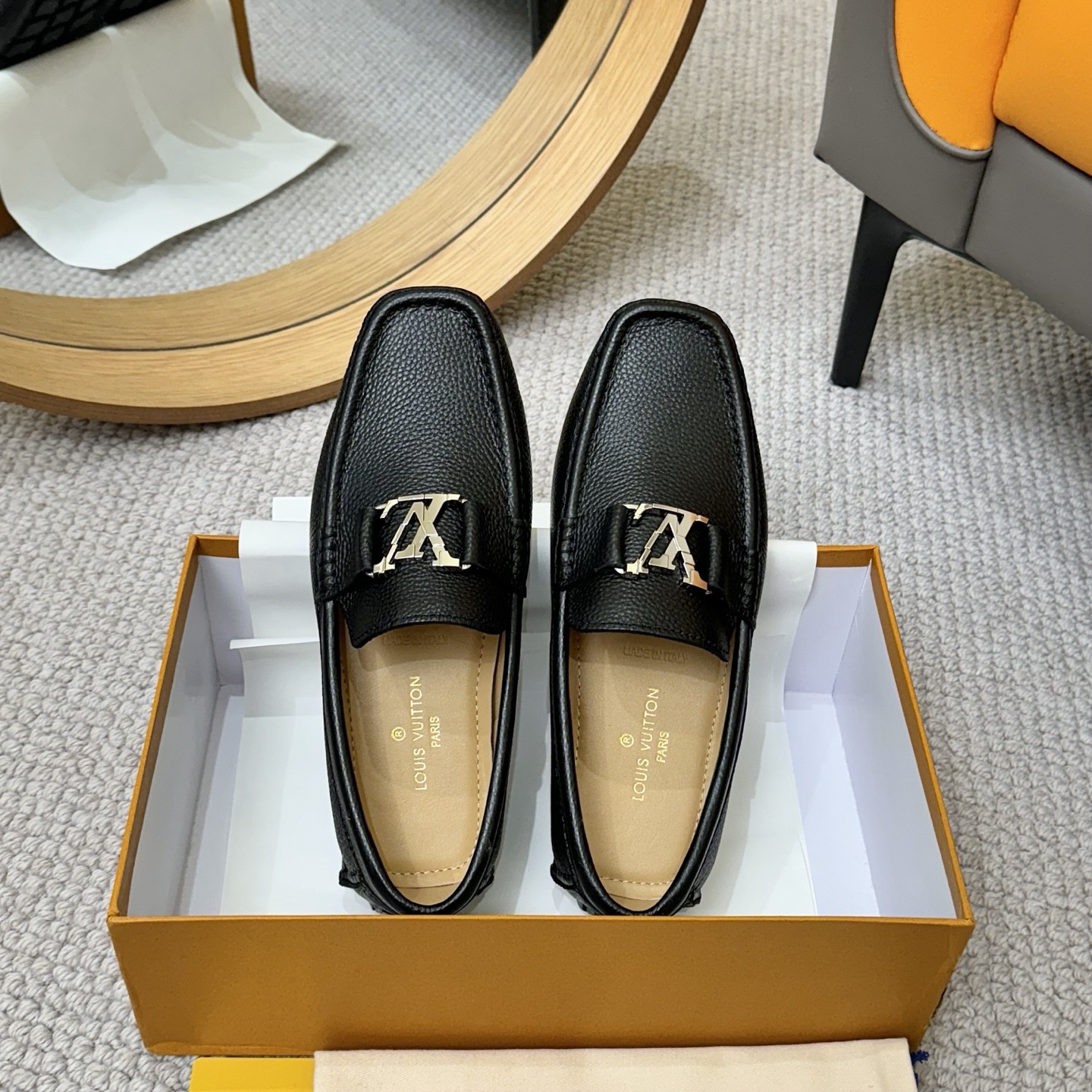Louis Vuitton Gloria Series Black Leather Loafers - Comfortable Driving Shoes 3 i1742590502892 3046 0 1