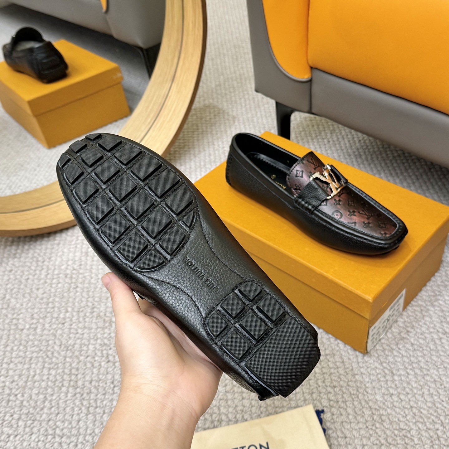 Louis Vuitton Gloria Loafers: Monogram Embossed, Italian Leather, Comfort Fit 8 i1742590528981 7375 0 6